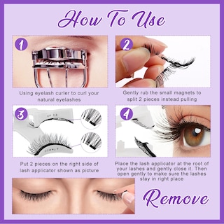 Foto 6 | Pestañas Magnéticas Wendy Lashes Cx0125 Y1+y3 De Aspecto Natural, 4 Pares - Venta Internacional.