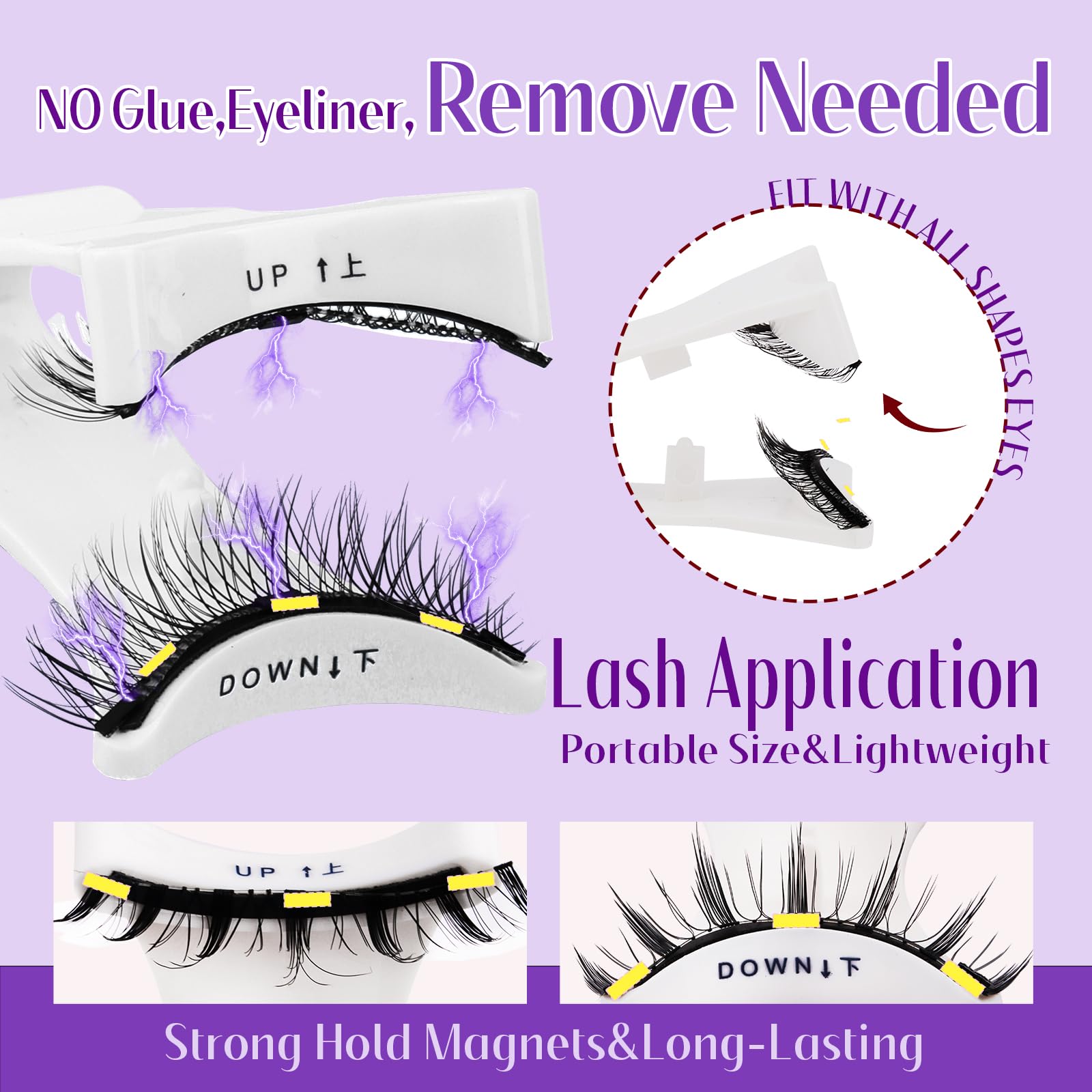 Foto 8 pulgar | Pestañas Magnéticas Wendy Lashes Cx0125 Y1+y3 De Aspecto Natural, 4 Pares - Venta Internacional.