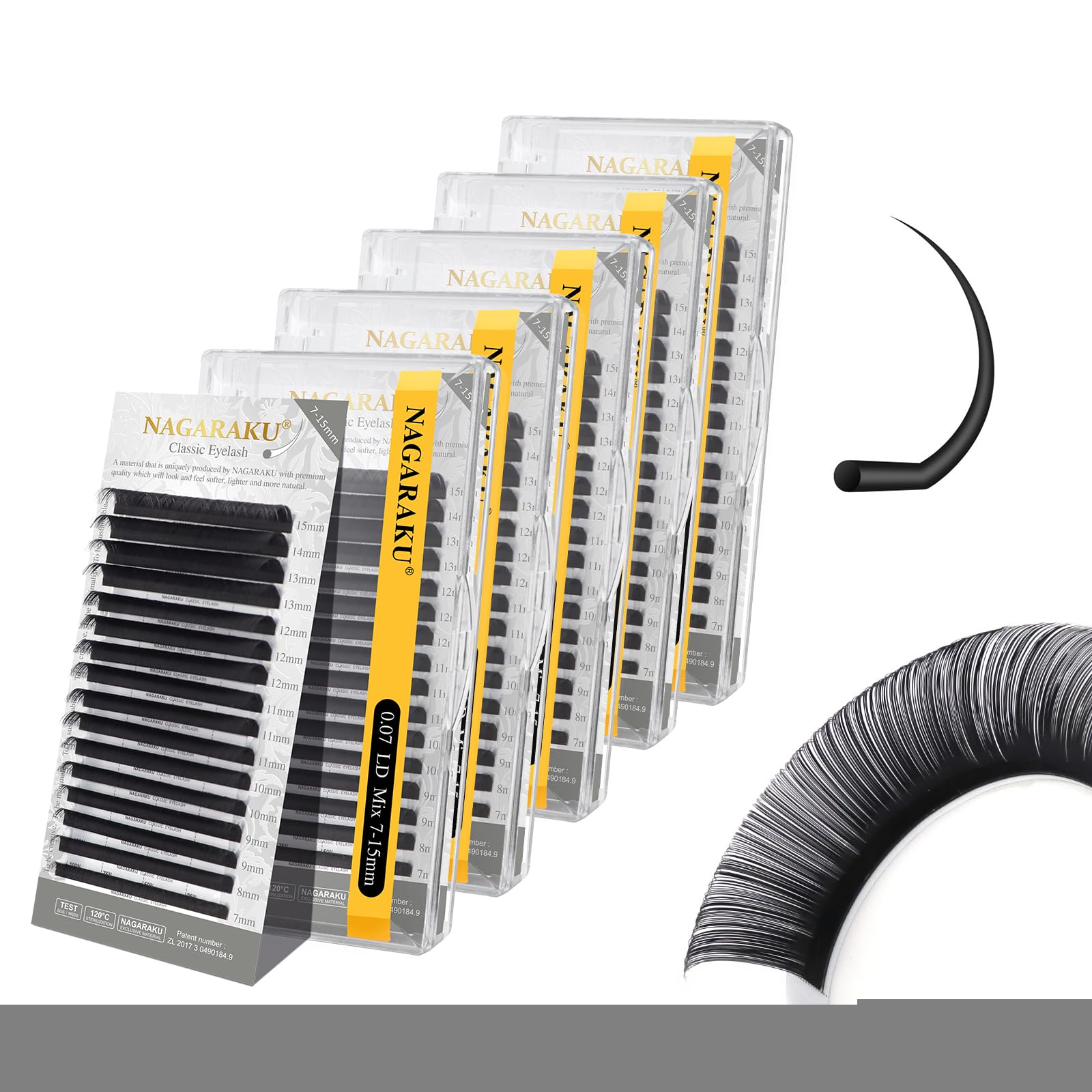 Extensiones De Pestañas Nagaraku, Pestañas Individuales De 7 A 15 Mm, 0,07 Mm - Venta Internacional.