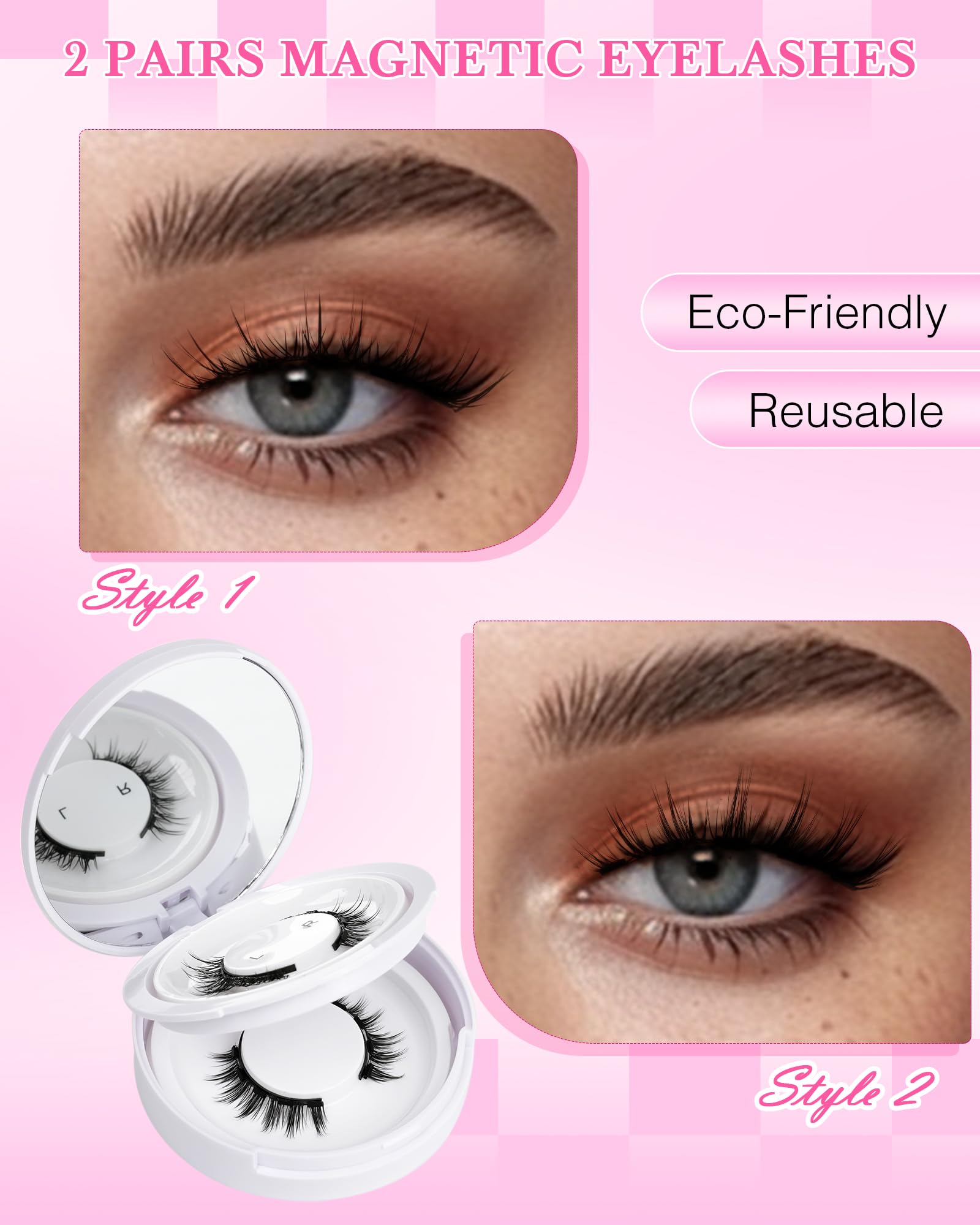 Foto 4 pulgar | Kit De Pestañas Magnéticas Emeda Natural Look Con Aplicador, 2 Pares - Venta Internacional.