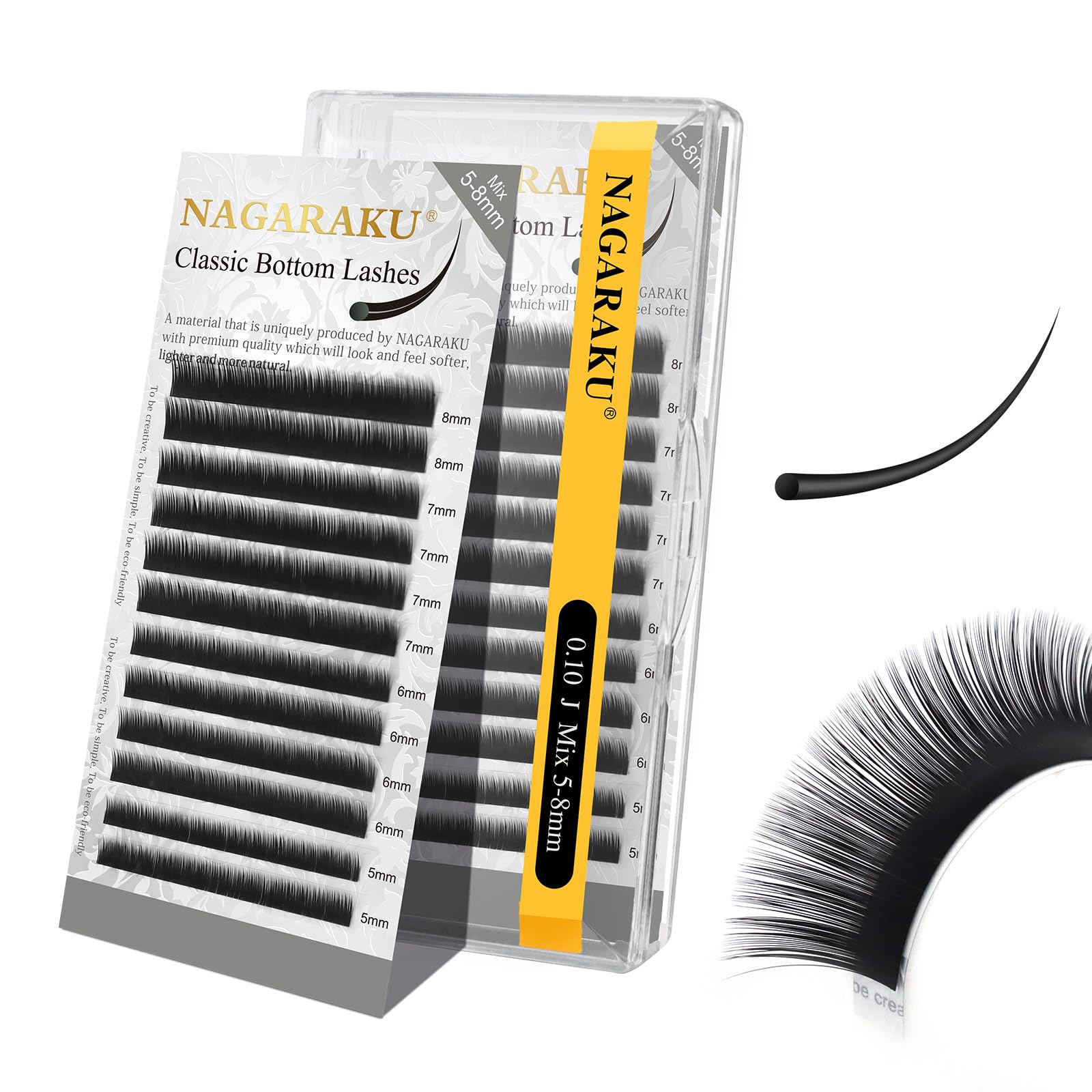 Extensiones De Pestañas Nagaraku, 5 Bandejas Individuales, -0,10j Mix7-15 - Venta Internacional.