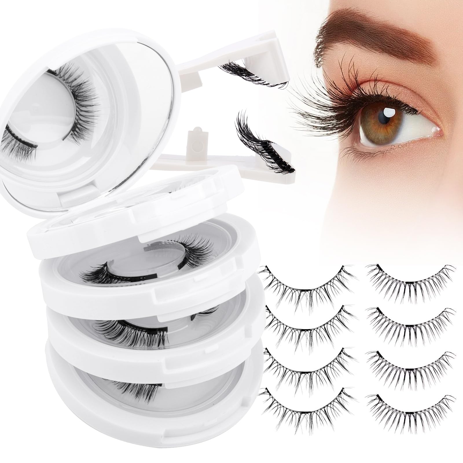 Foto 2 pulgar | Pestañas Magnéticas Wendy Lashes Cx0220 De Aspecto Natural, 4 Pares - Venta Internacional.