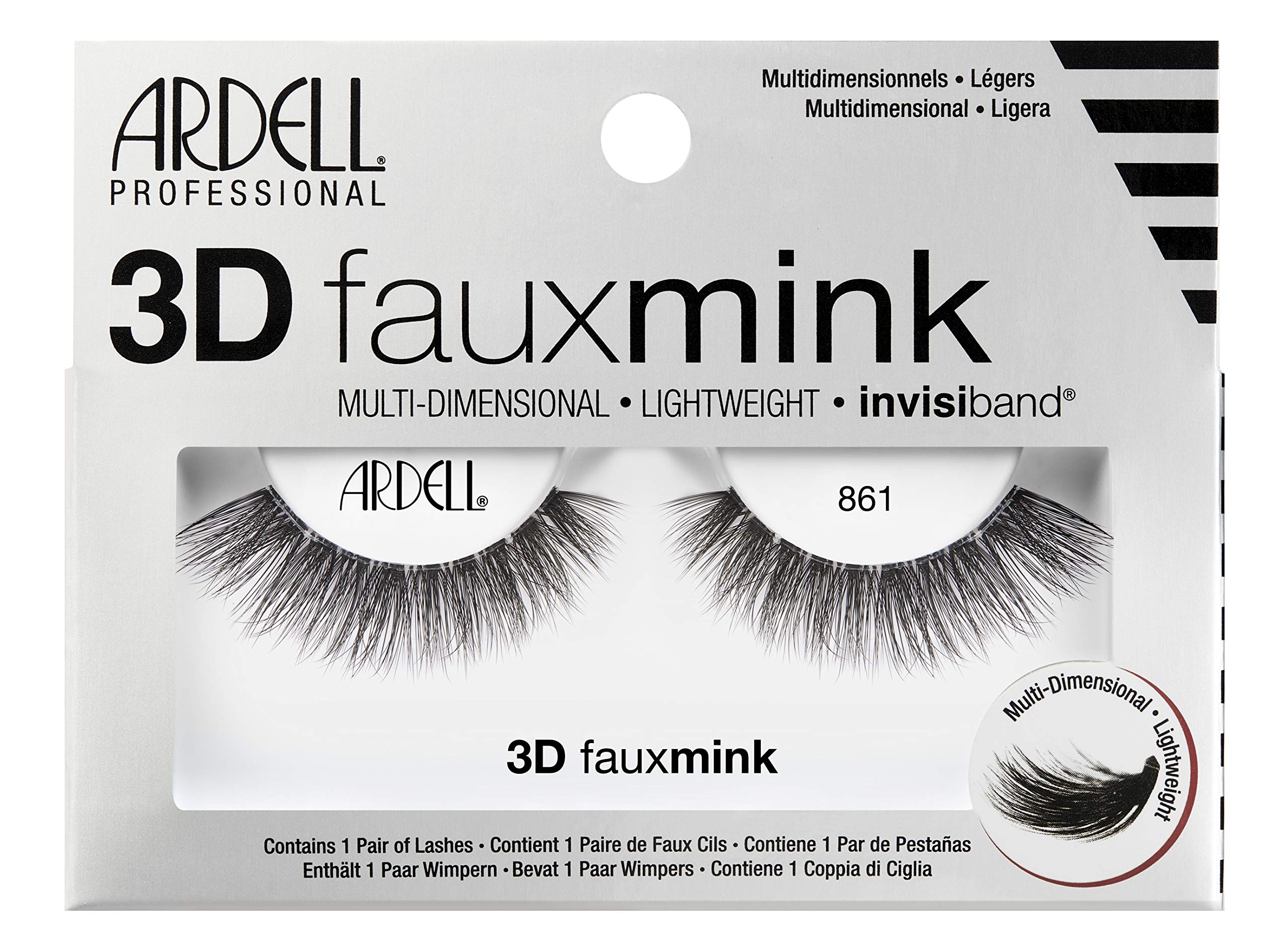 Pestañas Postizas Ardell 3d Faux Mink 861, 4 Pares - Venta Internacional.