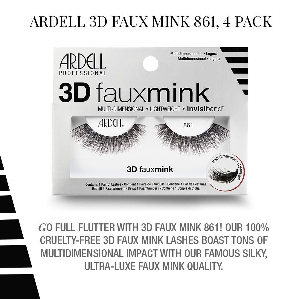 Foto 7 pulgar | Pestañas Postizas Ardell 3d Faux Mink 861, 4 Pares - Venta Internacional.