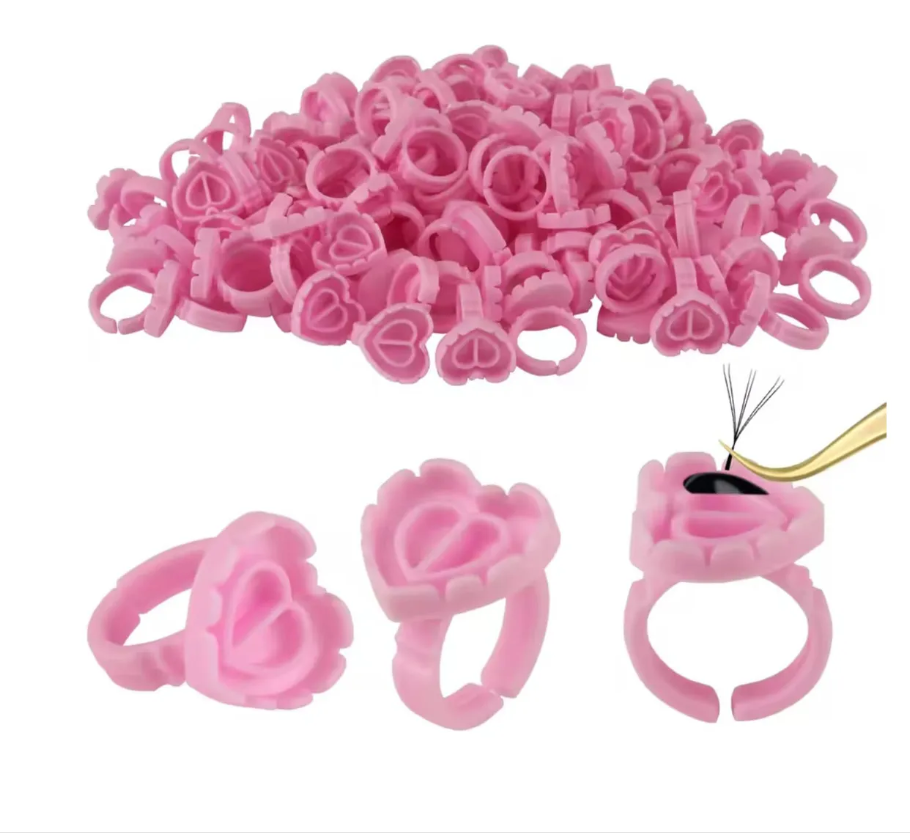 Foto 1 | 100 Anillos Con Division Para Pestañas Mink Adhesivo,corazon