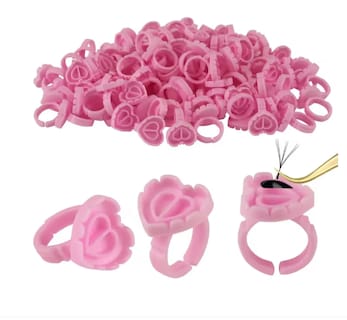 Foto 1 | 100 Anillos Con Division Para Pestañas Mink Adhesivo,corazon