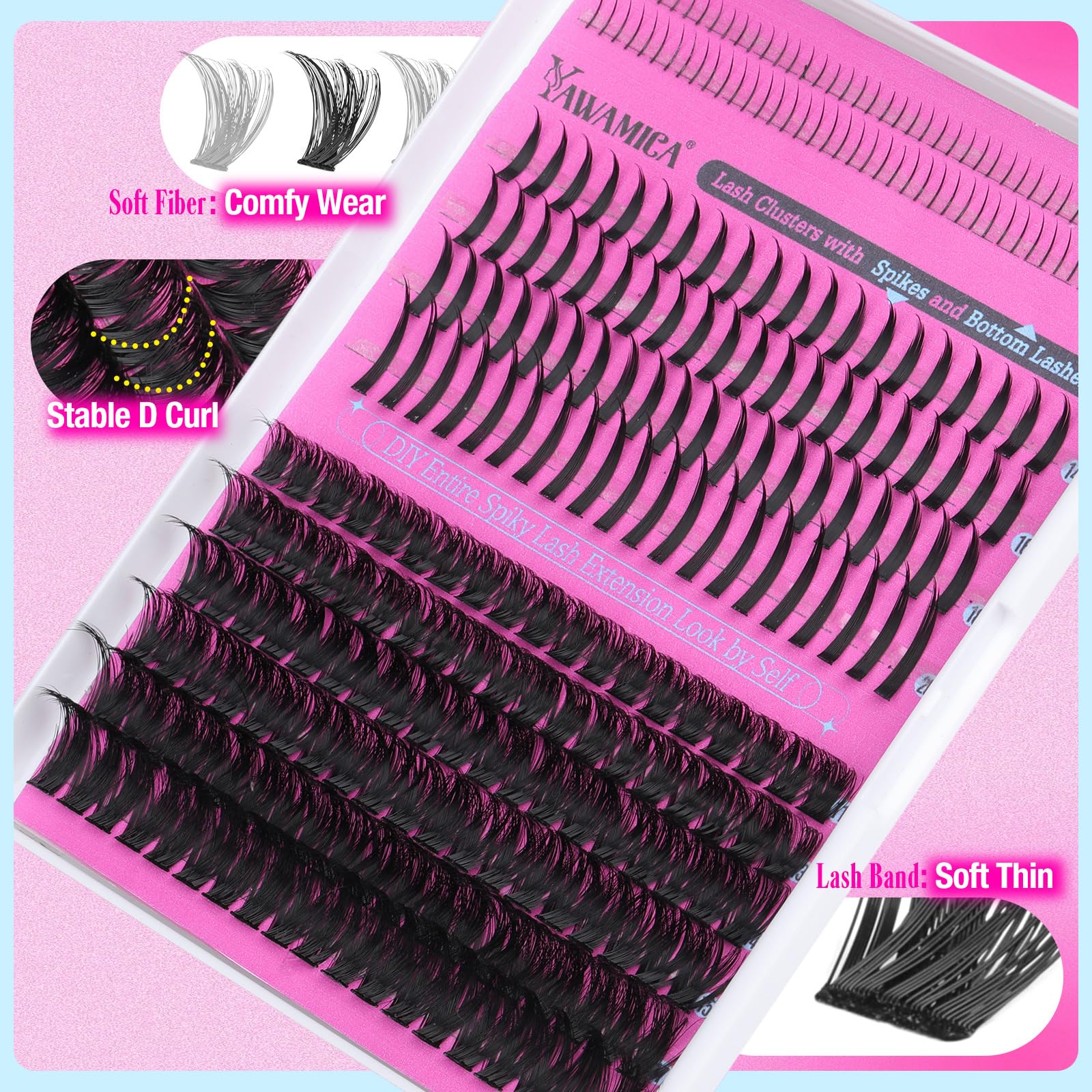 Foto 5 | Kit De Extensión De Pestañas Yawamica Wispy Lash Clusters 12-18 Mm - Venta Internacional.
