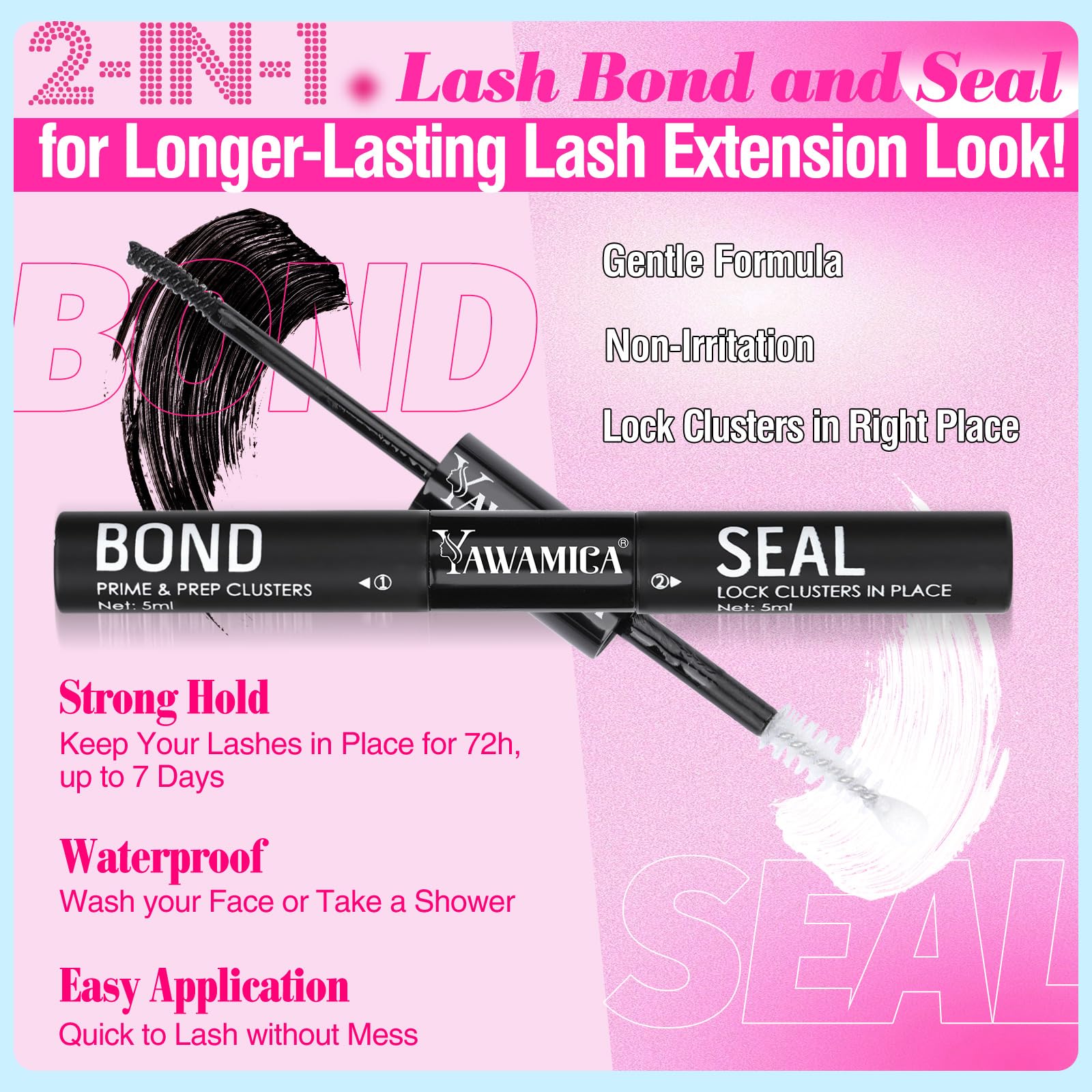 Foto 7 | Kit De Extensión De Pestañas Yawamica Wispy Lash Clusters 12-18 Mm - Venta Internacional.