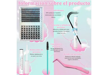 Foto 3 | Kit Pestañas Postizas 280 Extensiones 30d 40d 10~14mm