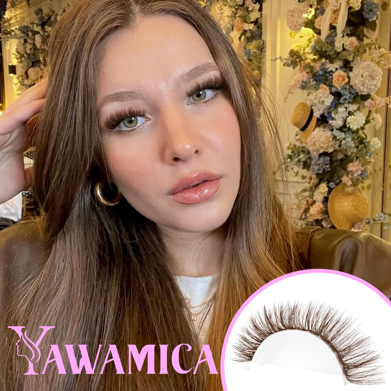 Foto 6 pulgar | Kit De Extensión De Pestañas Yawamica Brown Lash Clusters 10-16 Mm - Venta Internacional.