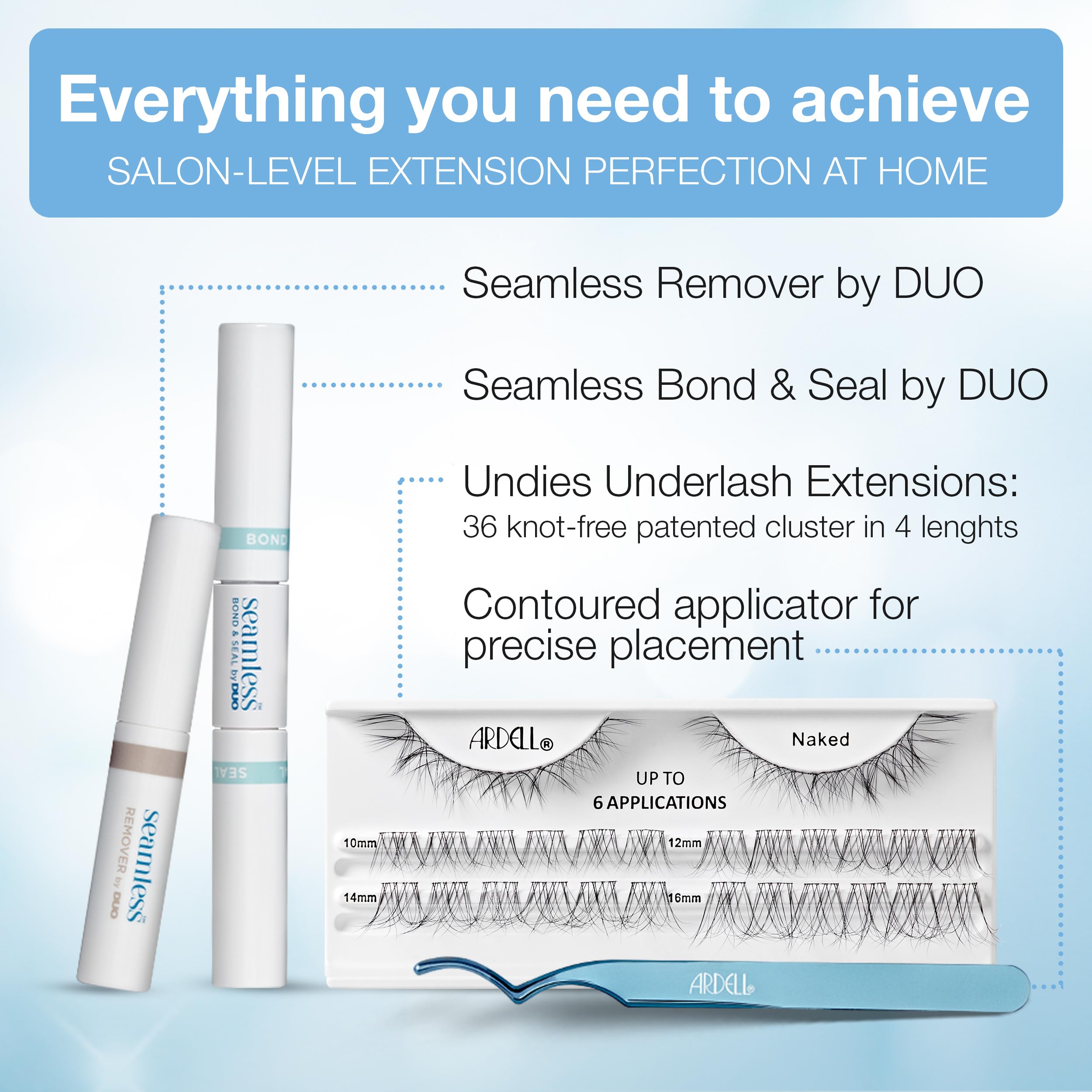 Foto 3 | Kit De Extensión De Pestañas Ardell Seamless Underlash Naked, Paquete De 1 - Venta Internacional.
