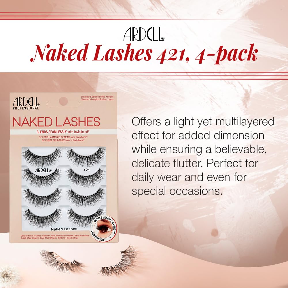 Foto 3 pulgar | Strip Lashes Ardell Naked Lashes #421, 4 Pares X 1 Paquete - Venta Internacional.