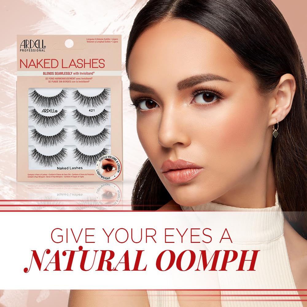 Foto 4 pulgar | Strip Lashes Ardell Naked Lashes #421, 4 Pares X 1 Paquete - Venta Internacional.