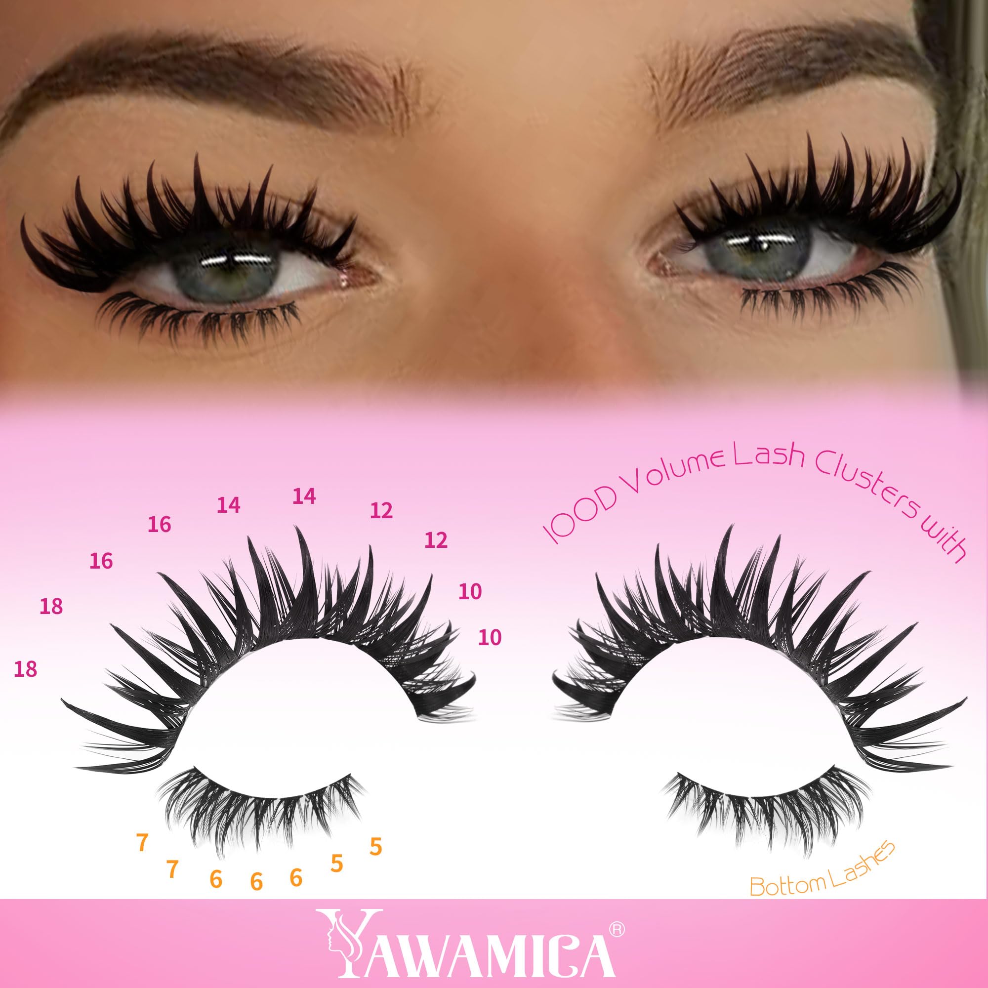 Foto 2 | Kit De Racimos De Pestañas Yawamica Wispy Eyelash Clusters 10-18 Mm - Venta Internacional.