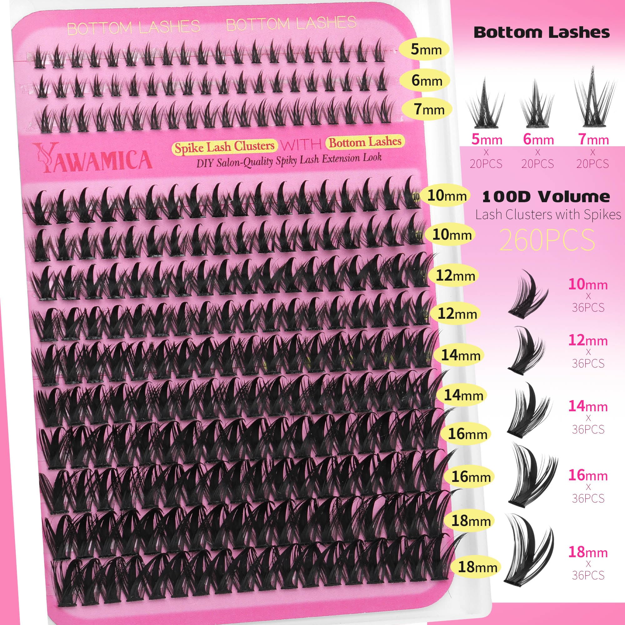 Foto 3 | Kit De Racimos De Pestañas Yawamica Wispy Eyelash Clusters 10-18 Mm - Venta Internacional.