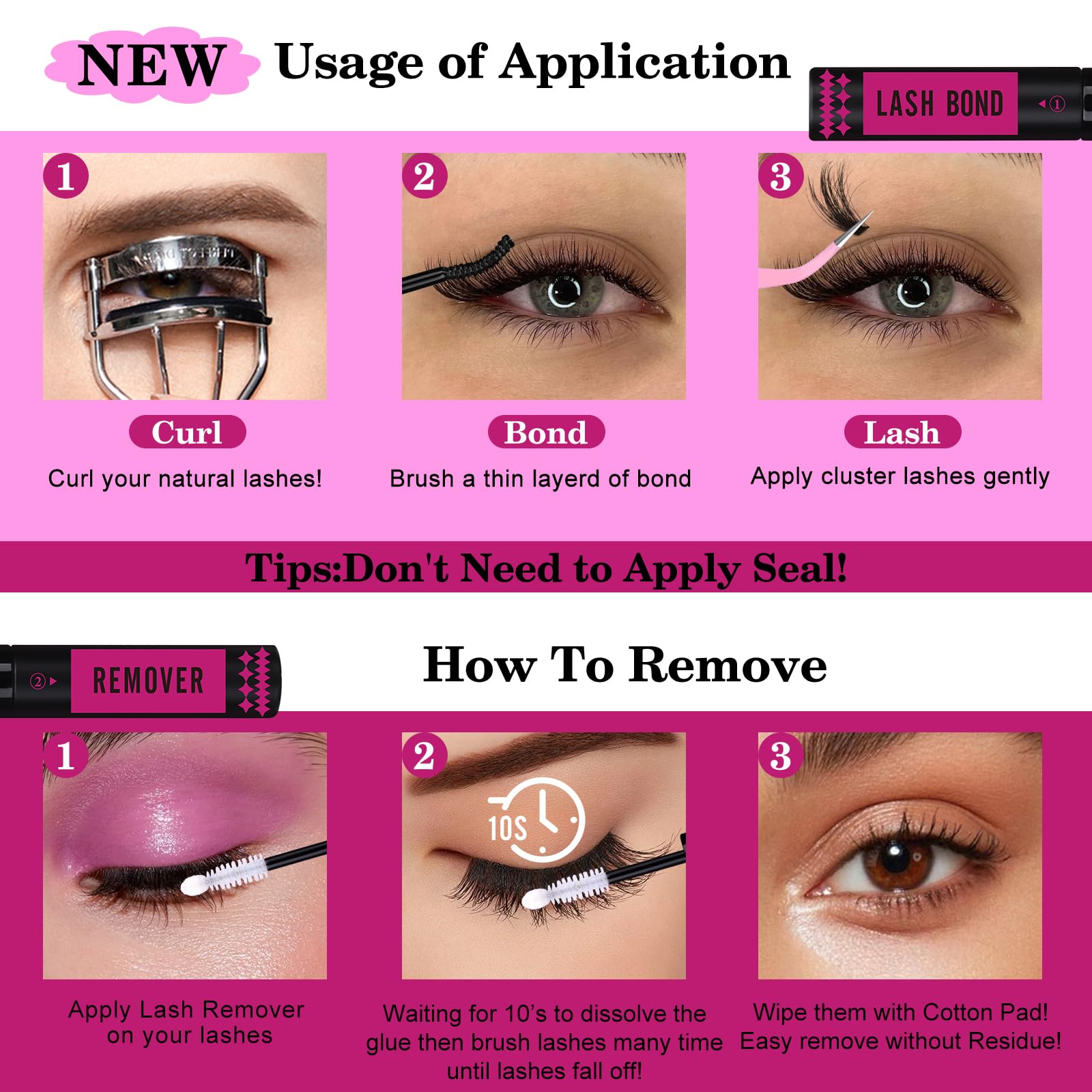 Foto 7 | Kit De Extensión De Pestañas Yawamica Fluffier Lash Clusters 150d+200d - Venta Internacional.