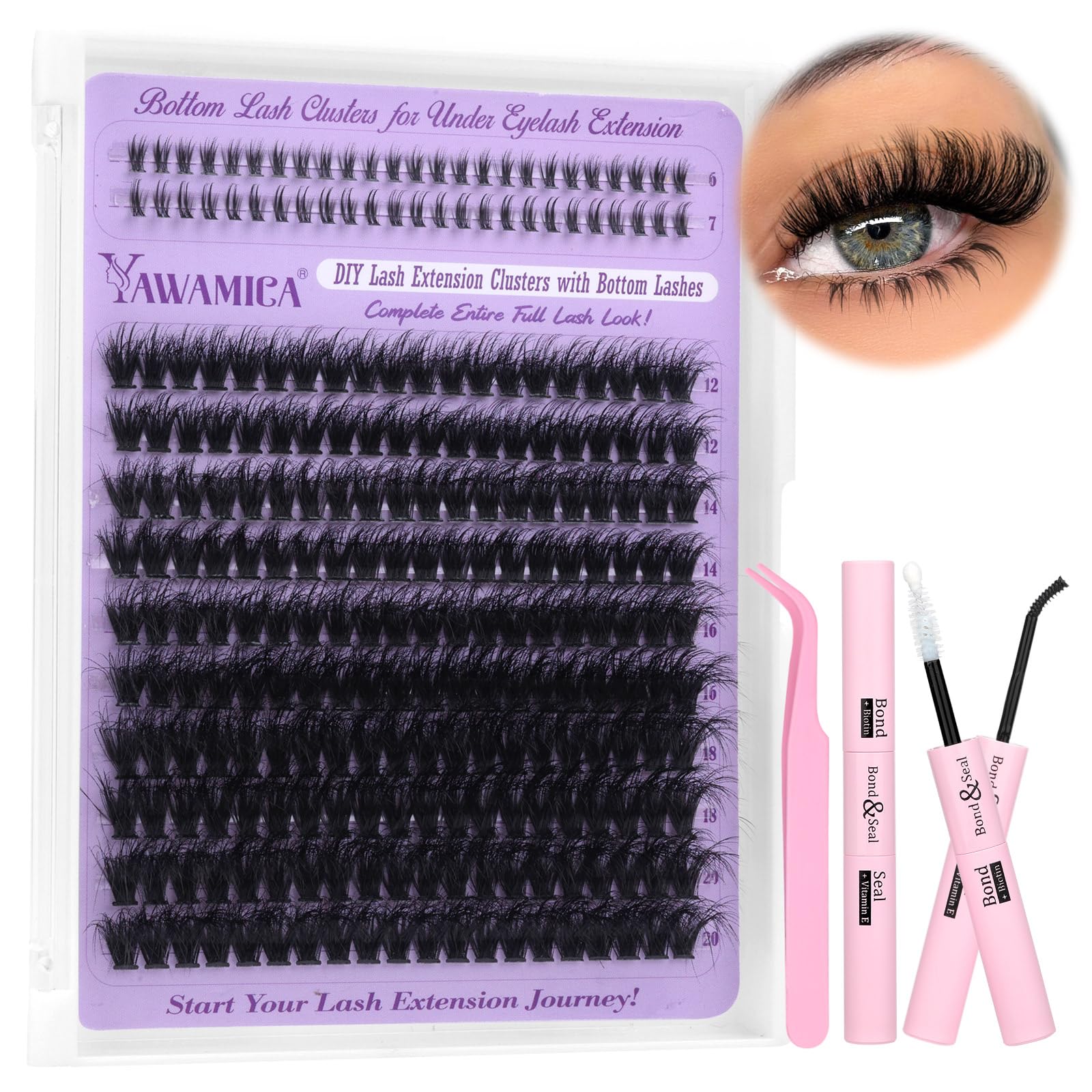 Foto 2 pulgar | Kit De Extensión De Pestañas Yawmaica Lash Clusters 200d Volume - Venta Internacional.
