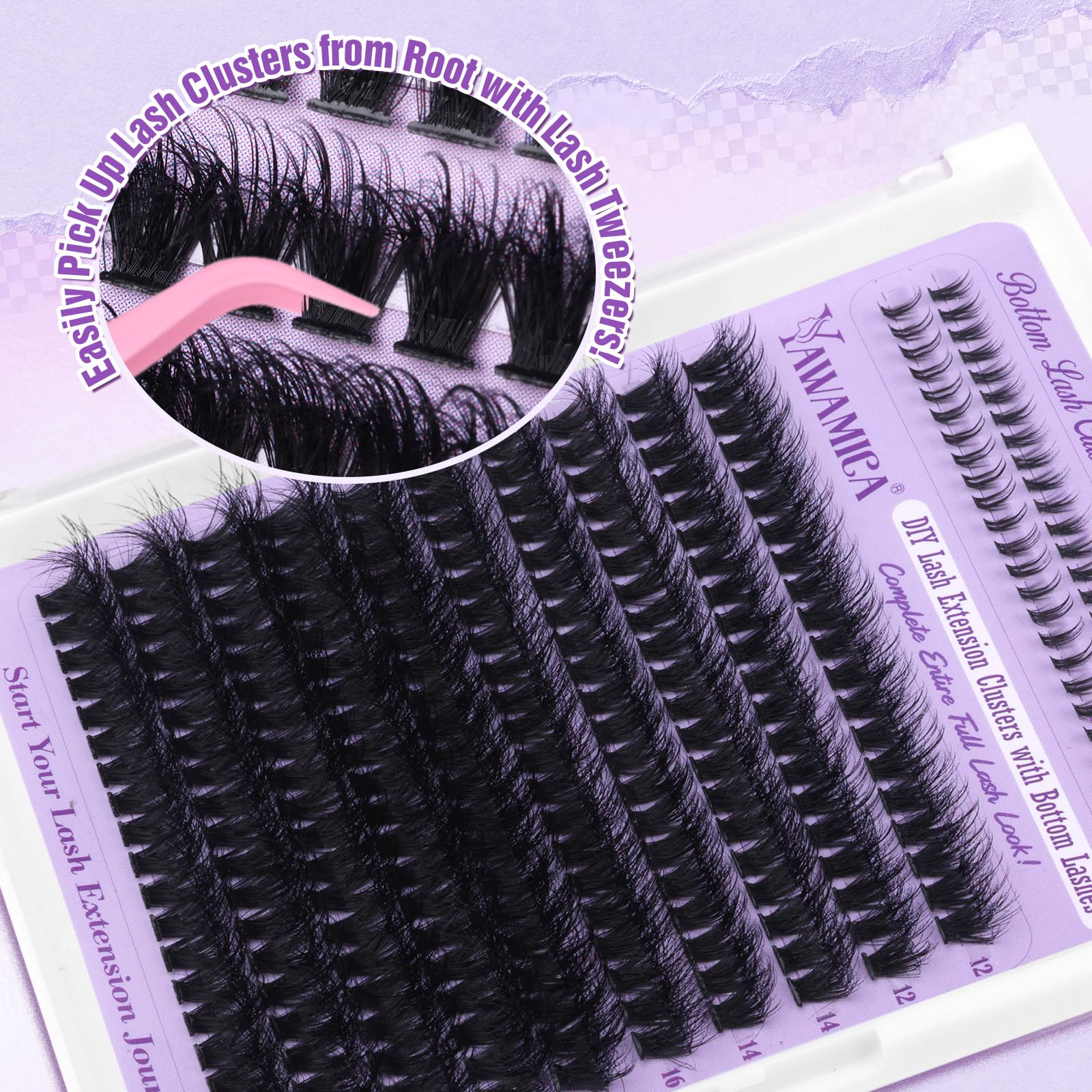 Foto 8 pulgar | Kit De Extensión De Pestañas Yawmaica Lash Clusters 200d Volume - Venta Internacional.