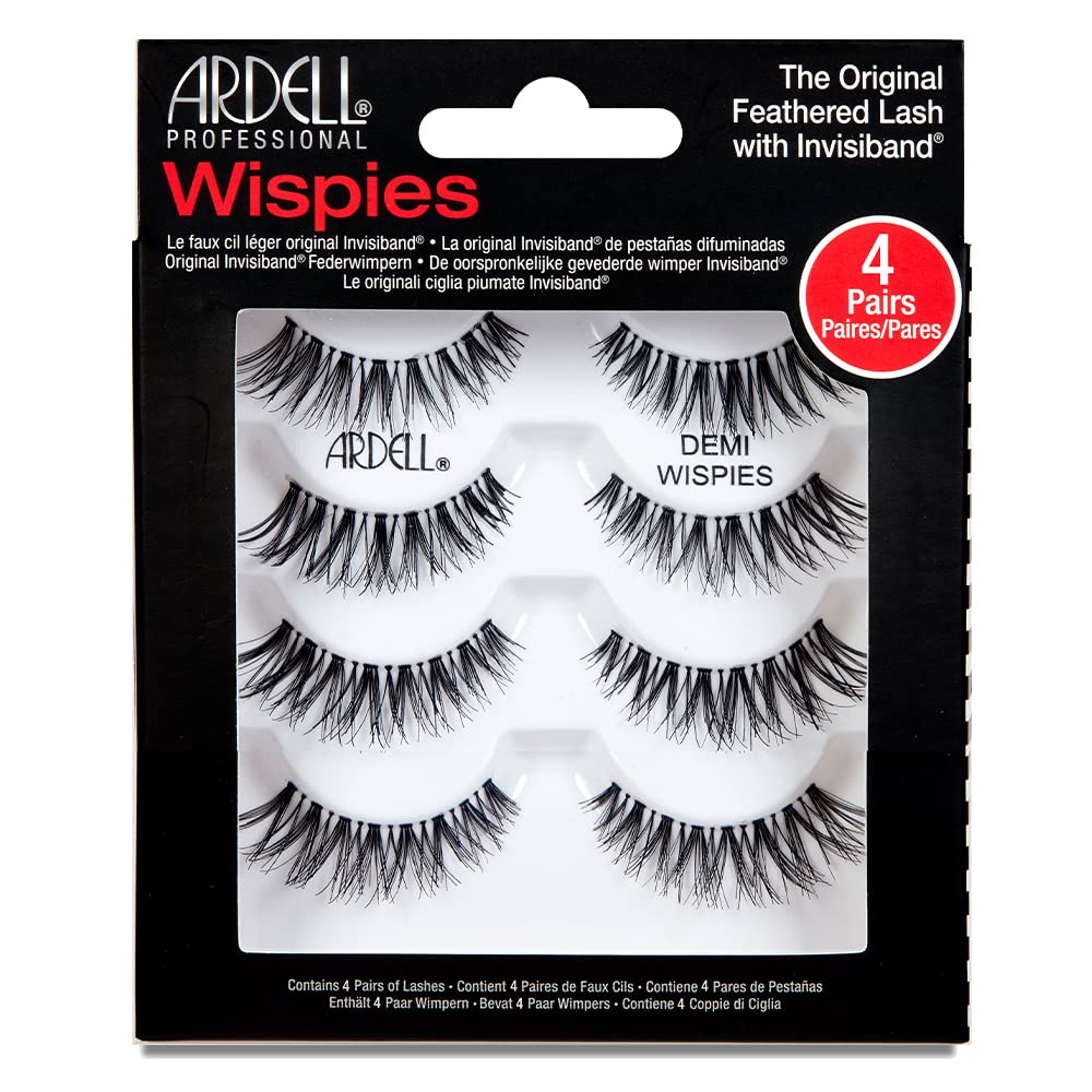 Pestañas Postizas Ardell Demi Wispies Negras  Volumen Completo  4 Unidades - Venta Internacional.