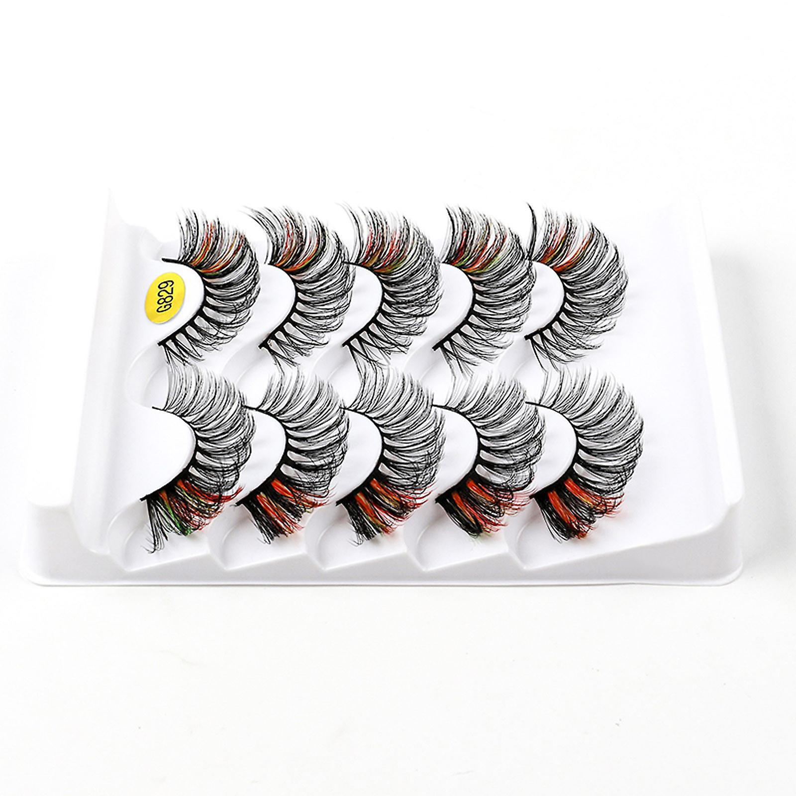 Foto 4 pulgar | Pestañas Postizas Huoguo 3d Con Forma De Cola De Gato Gruesa Natural  5 Pares - Venta Internacional.