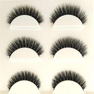 Foto 1 | Pestañas Postizas Huoguo 3d Largas Naturales Hechas A Mano Negras (3 Pares) - Venta Internacional.