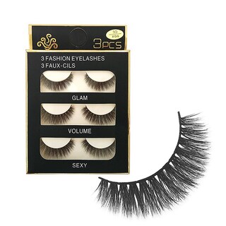 Foto 4 | Pestañas Postizas Huoguo 3d Largas Naturales Hechas A Mano Negras (3 Pares) - Venta Internacional.