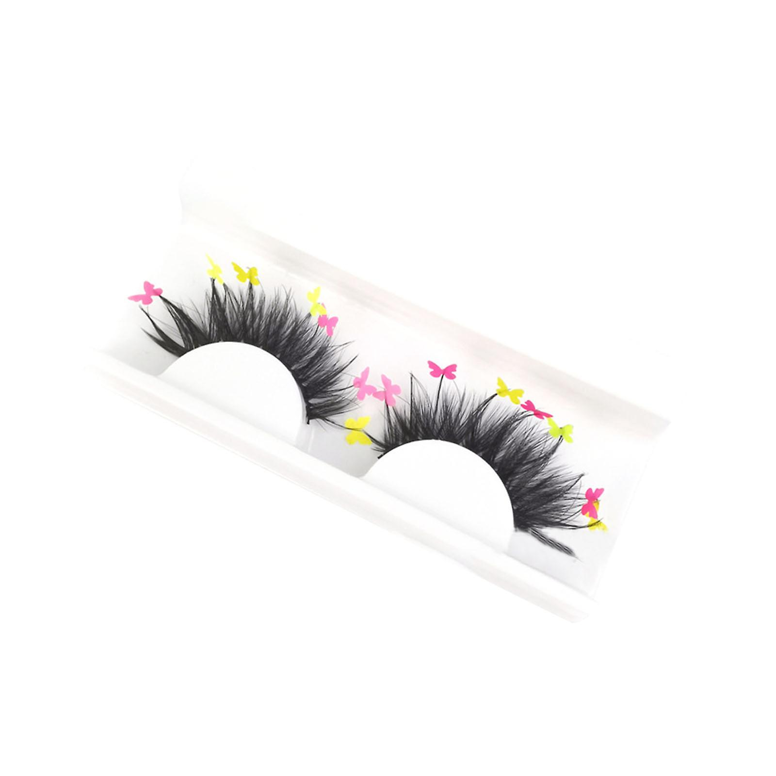 Pestañas Postizas Huoguo  Lentejuelas Con Forma De Mariposa  Neón  Purpurina 3d - Venta Internacional.
