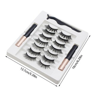 Foto 1 | Set De Pestañas Magnéticas Huoguo 7 Pares Con Delineador De Ojos Para Rizos Gruesos - Venta Internacional.