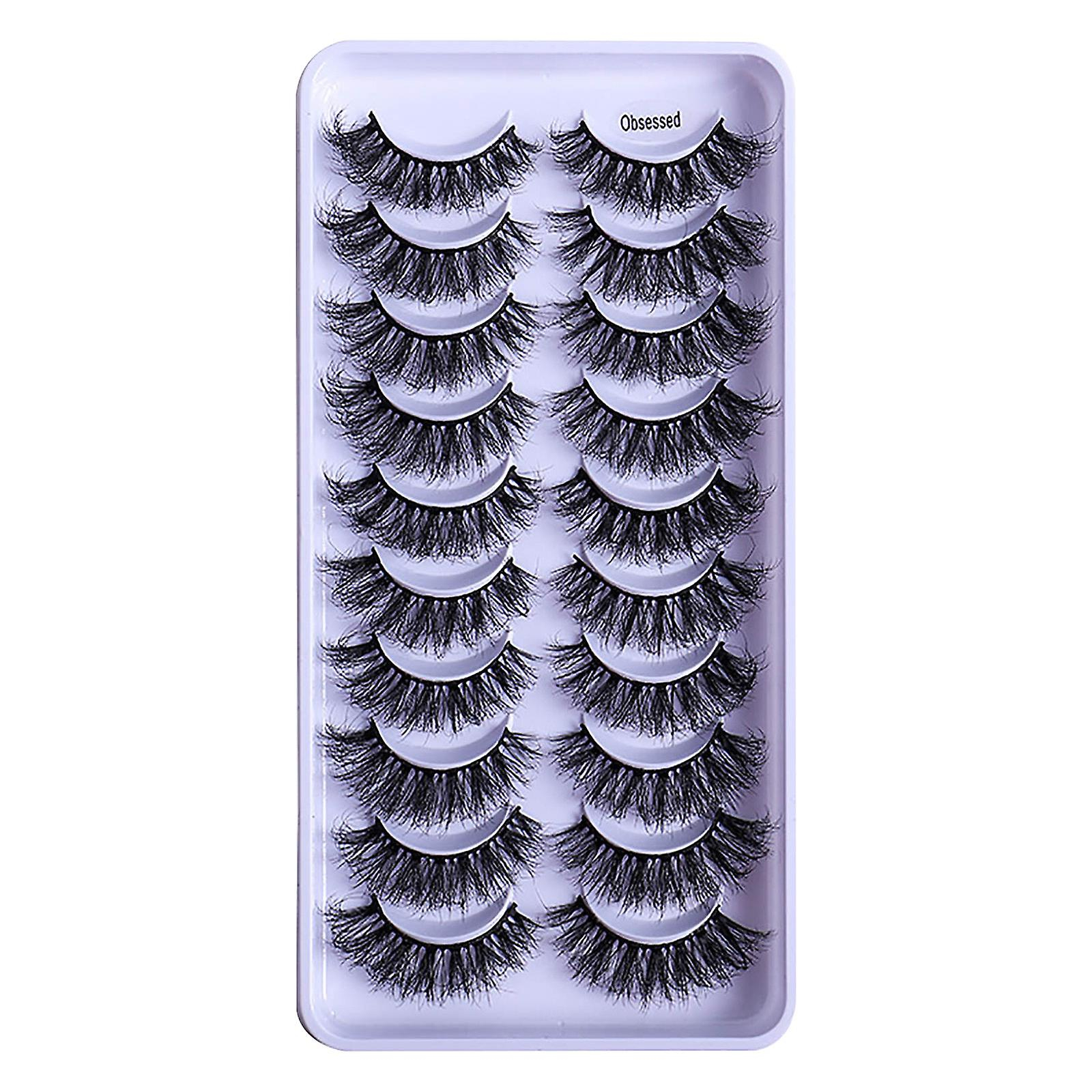 Pestañas Postizas Huoguo 3d  Color Negro Suave Y Natural  Racimo  10 Pares - Venta Internacional.