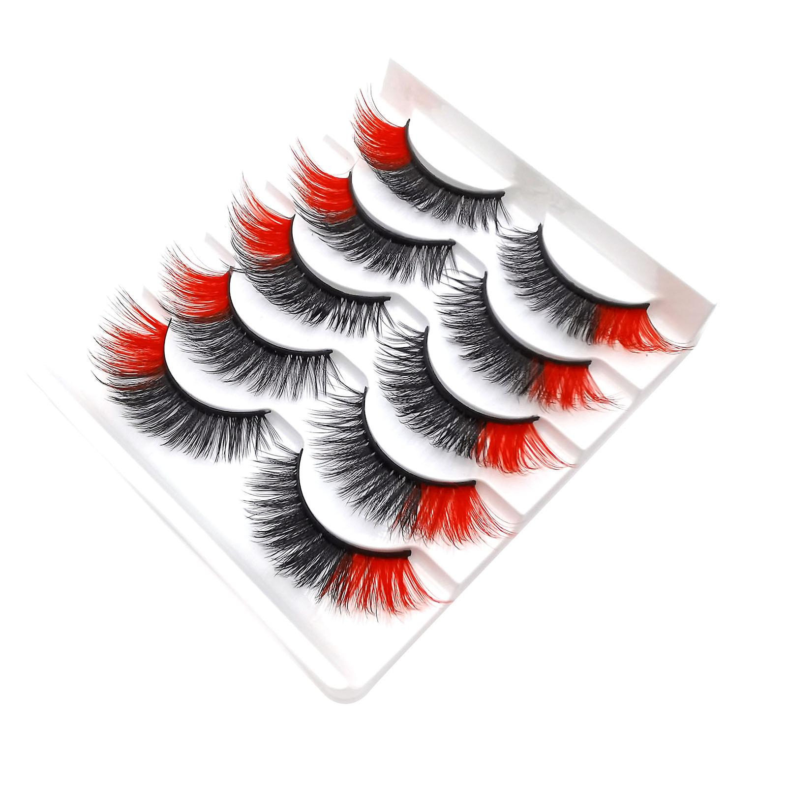 Juego De Pestañas Huoguo  5 Pares De Pestañas Postizas De Fibra Química De Colores - Venta Internacional.
