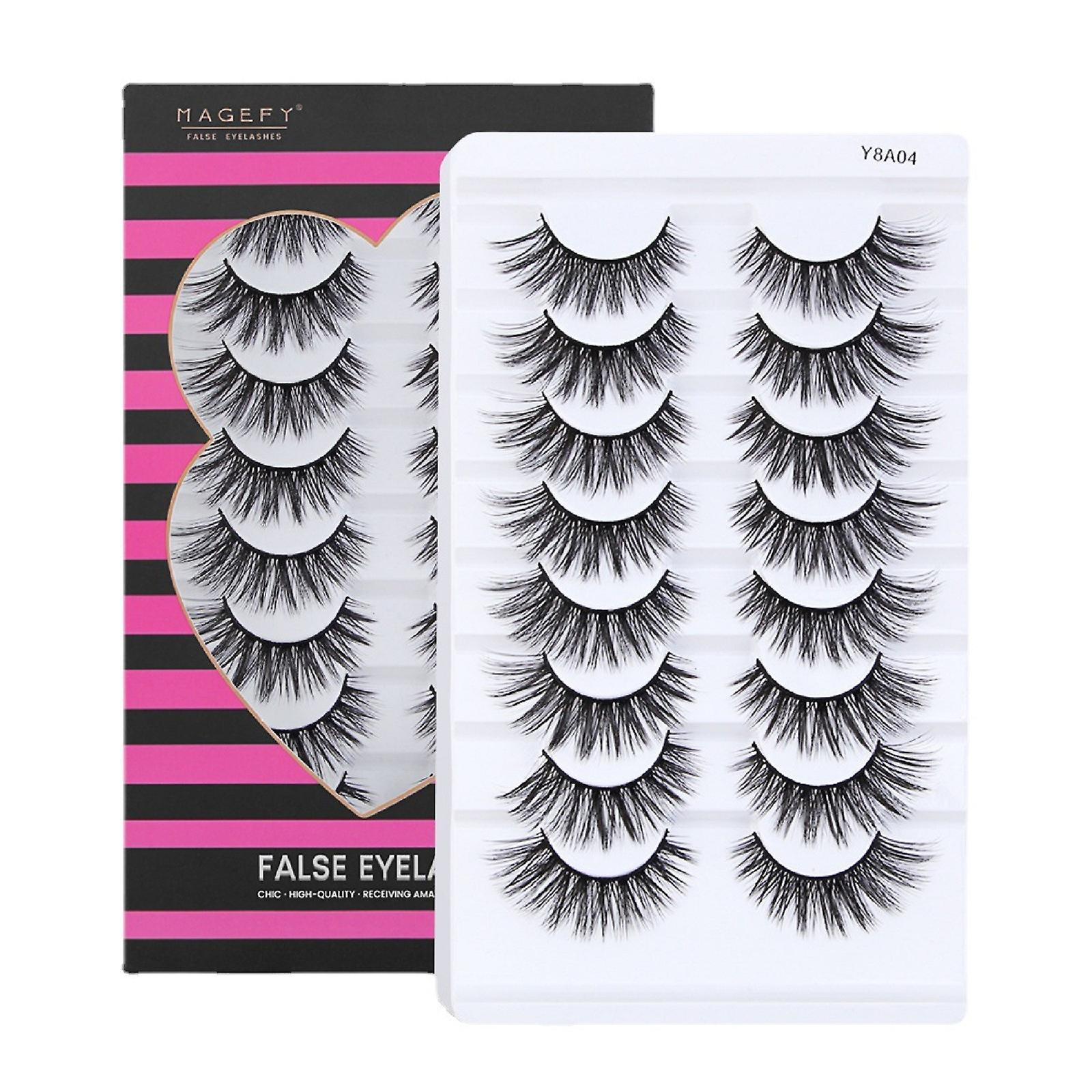 Pestañas Postizas Magefy  8 Pares  Naturales  Realistas  Gruesas Y Rizadas - Venta Internacional.