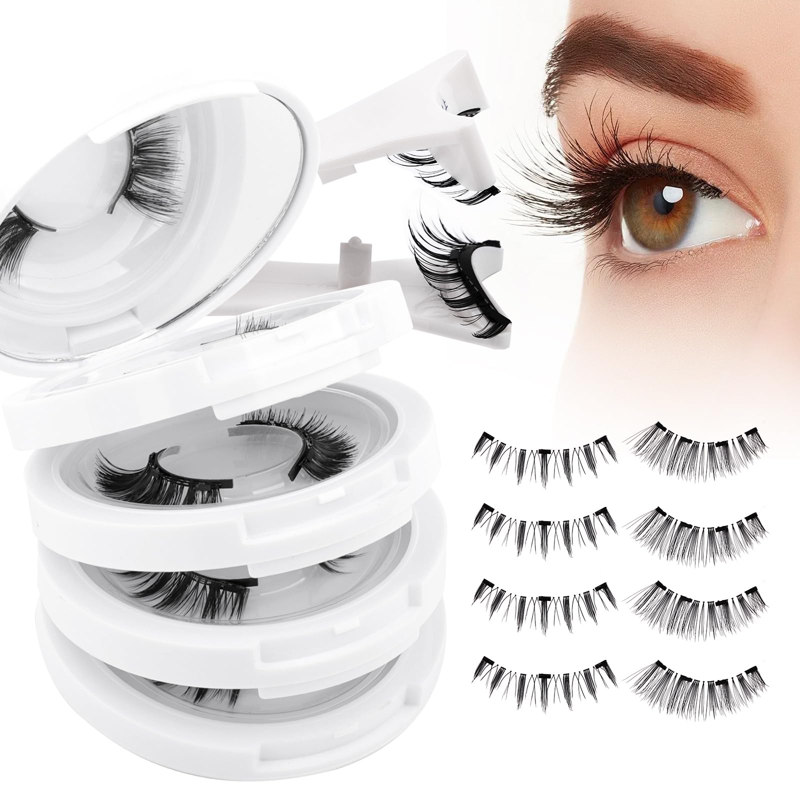 Foto 2 pulgar | Pestañas Magnéticas Wendy Lashes De Aspecto Natural  4 Pares Cx0125 - Venta Internacional.
