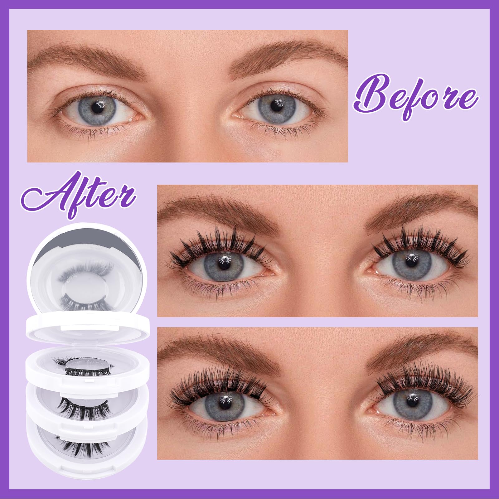 Foto 5 pulgar | Pestañas Magnéticas Wendy Lashes De Aspecto Natural  4 Pares Cx0125 - Venta Internacional.
