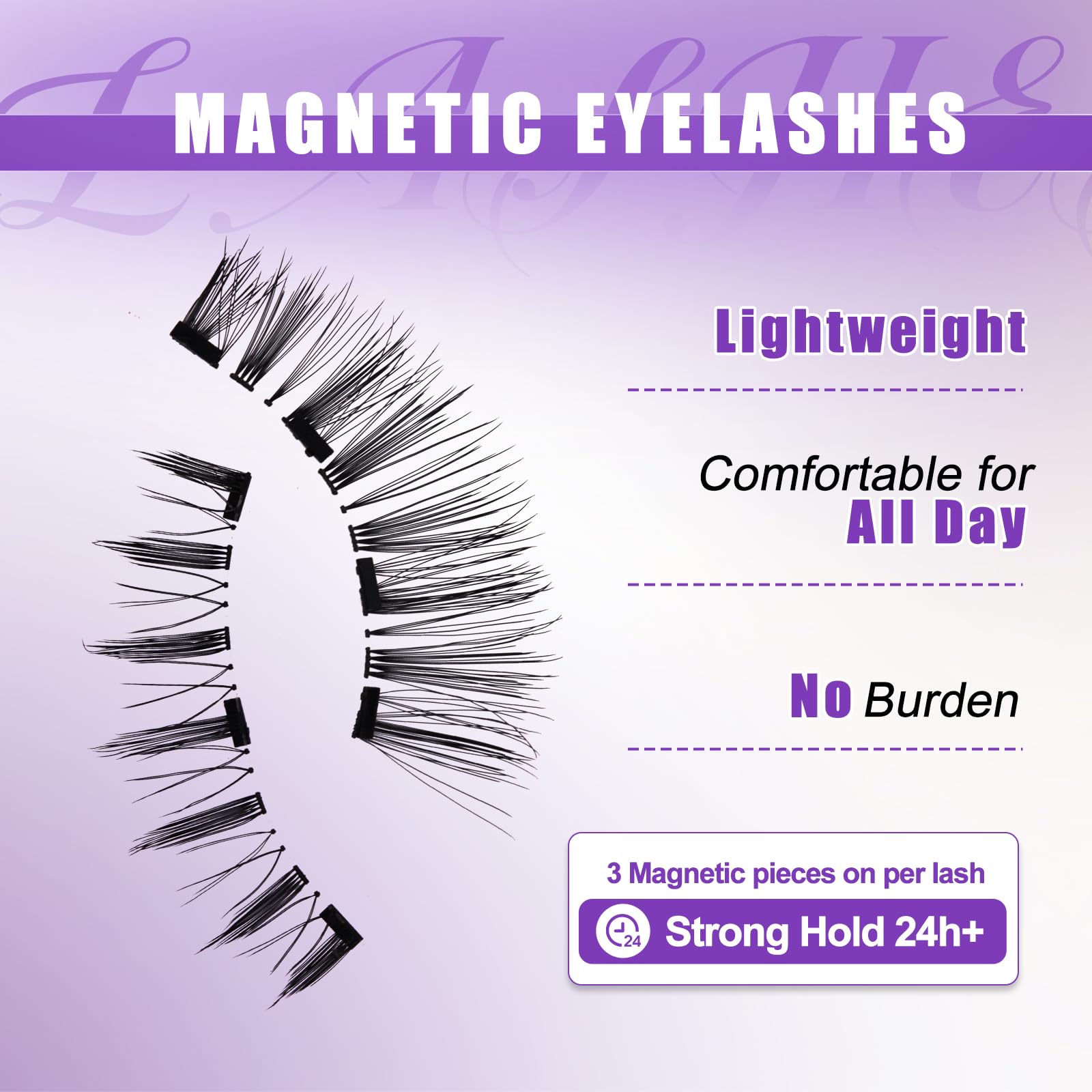 Foto 6 pulgar | Pestañas Magnéticas Wendy Lashes De Aspecto Natural  4 Pares Cx0125 - Venta Internacional.