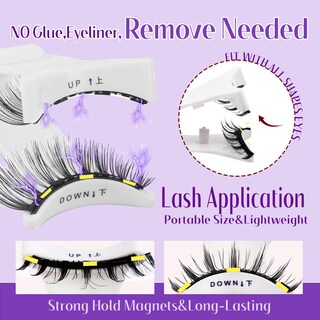 Foto 7 | Pestañas Magnéticas Wendy Lashes De Aspecto Natural 4 Pares Cx0125 - Venta Internacional.