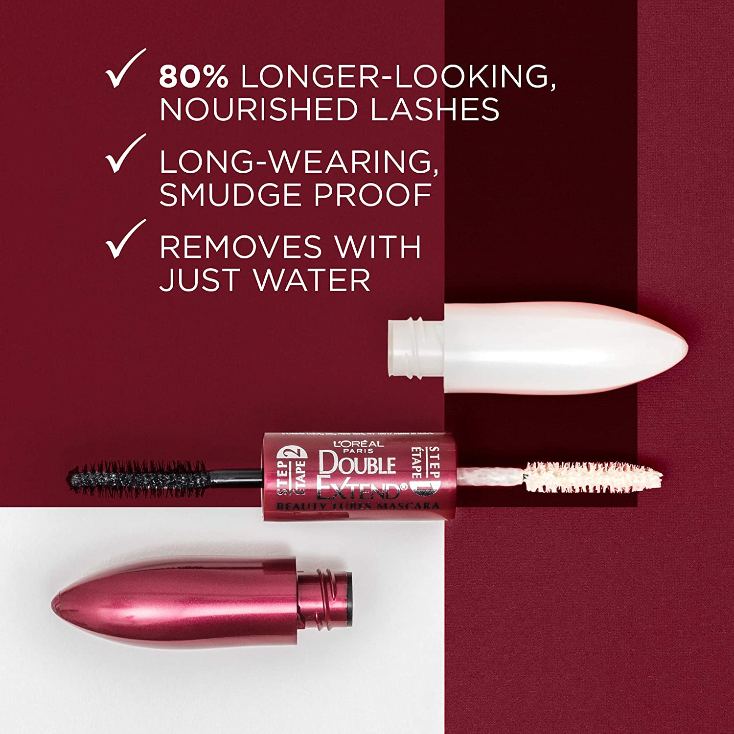 Foto 3 | Venta Internacional - Máscara De Pestañas Double Extend Beauty Tubes