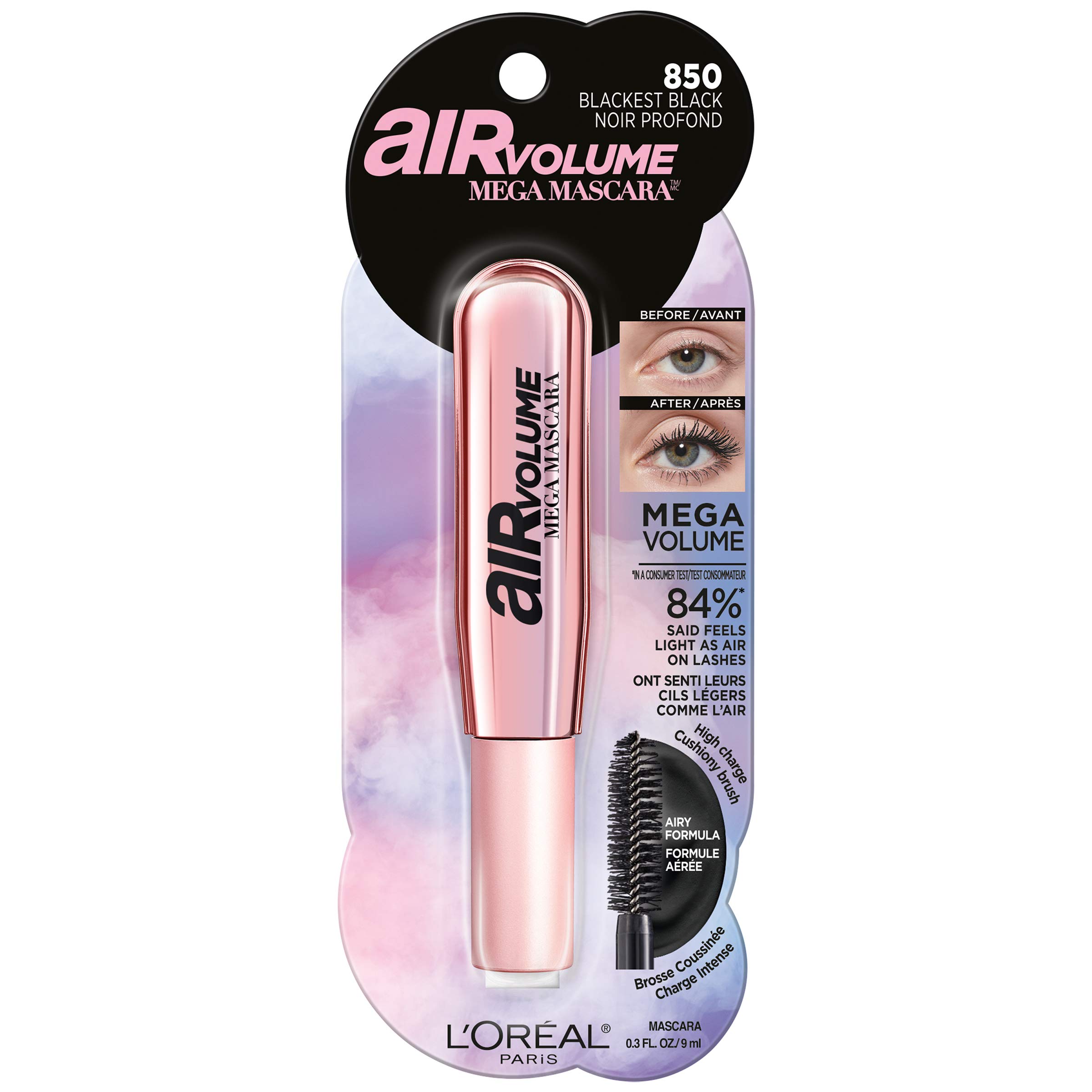 Foto 3 pulgar | Máscara L'oreal Paris Air Mega Voluminous De 9 Ml color Negro - Venta Internacional