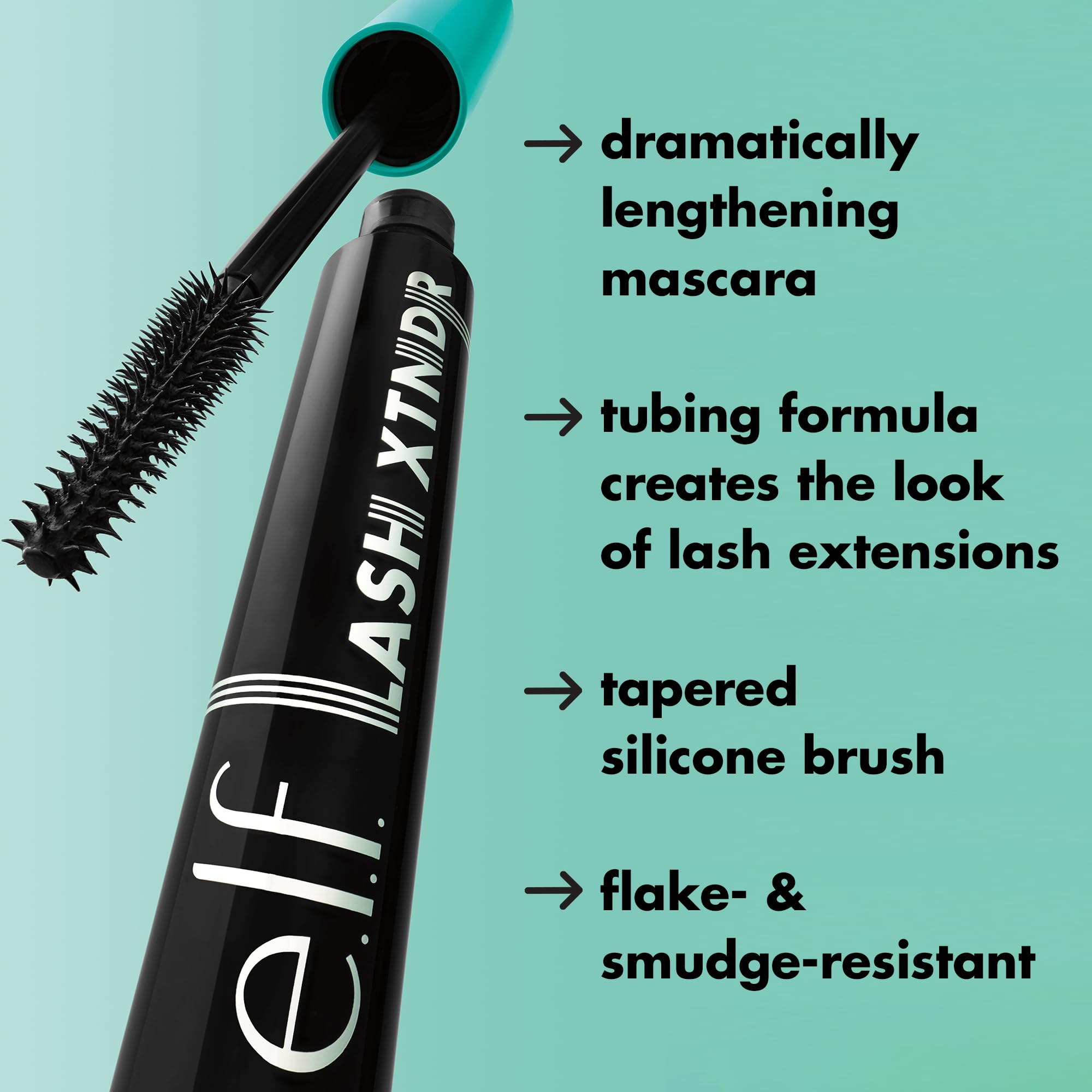 Foto 4 pulgar | Máscara e.l.f. Lash Xtndr Tubing Technology Vegana Suave Negra - Venta Internacional