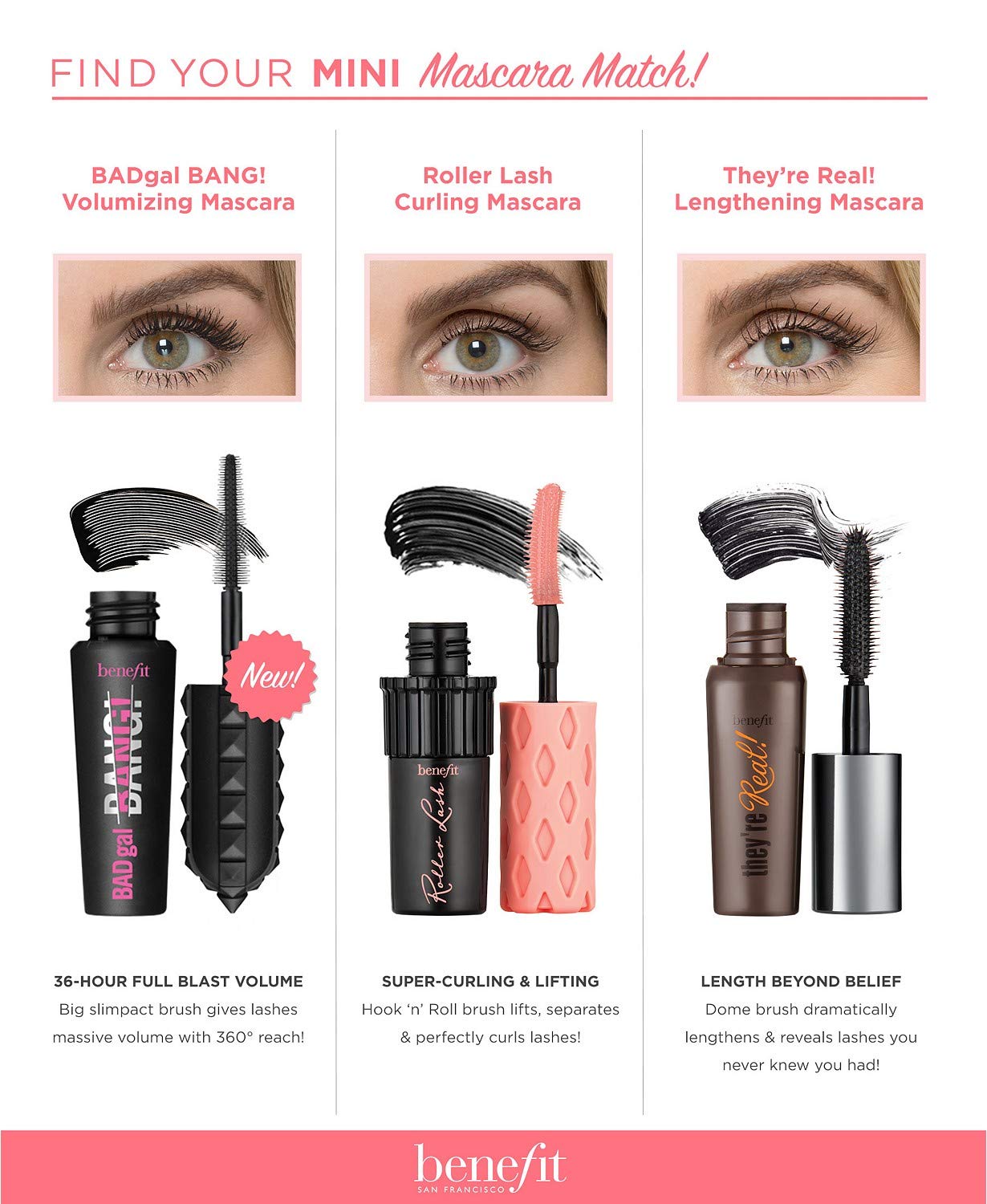 Foto 3 pulgar | Set de Mini Máscaras de Viaje Benefit Cosmetics Lash Leader - Venta Internacional