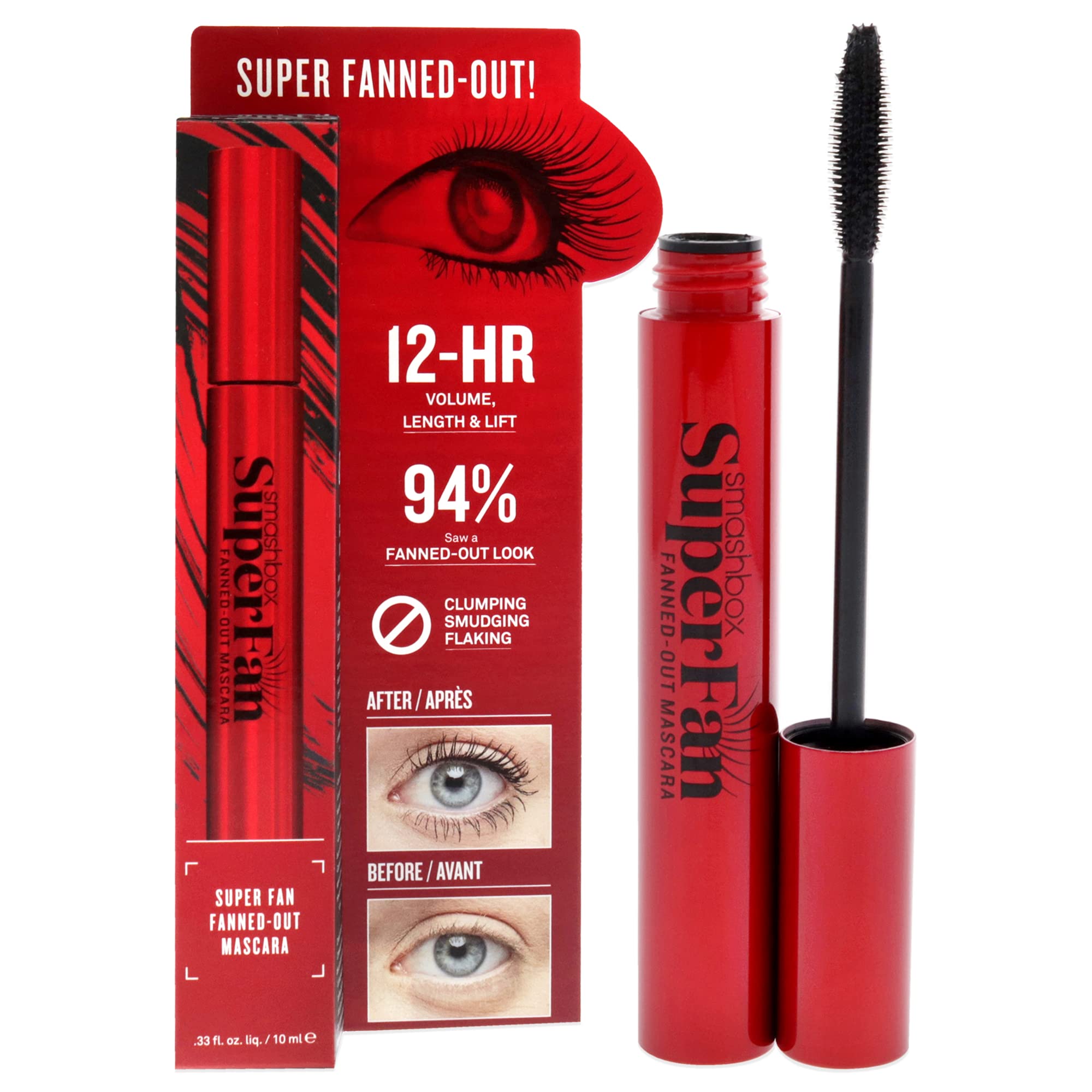 Máscara Smashbox Super Fan En Forma De Abanico Negra, 10 Ml - Venta Internacional.