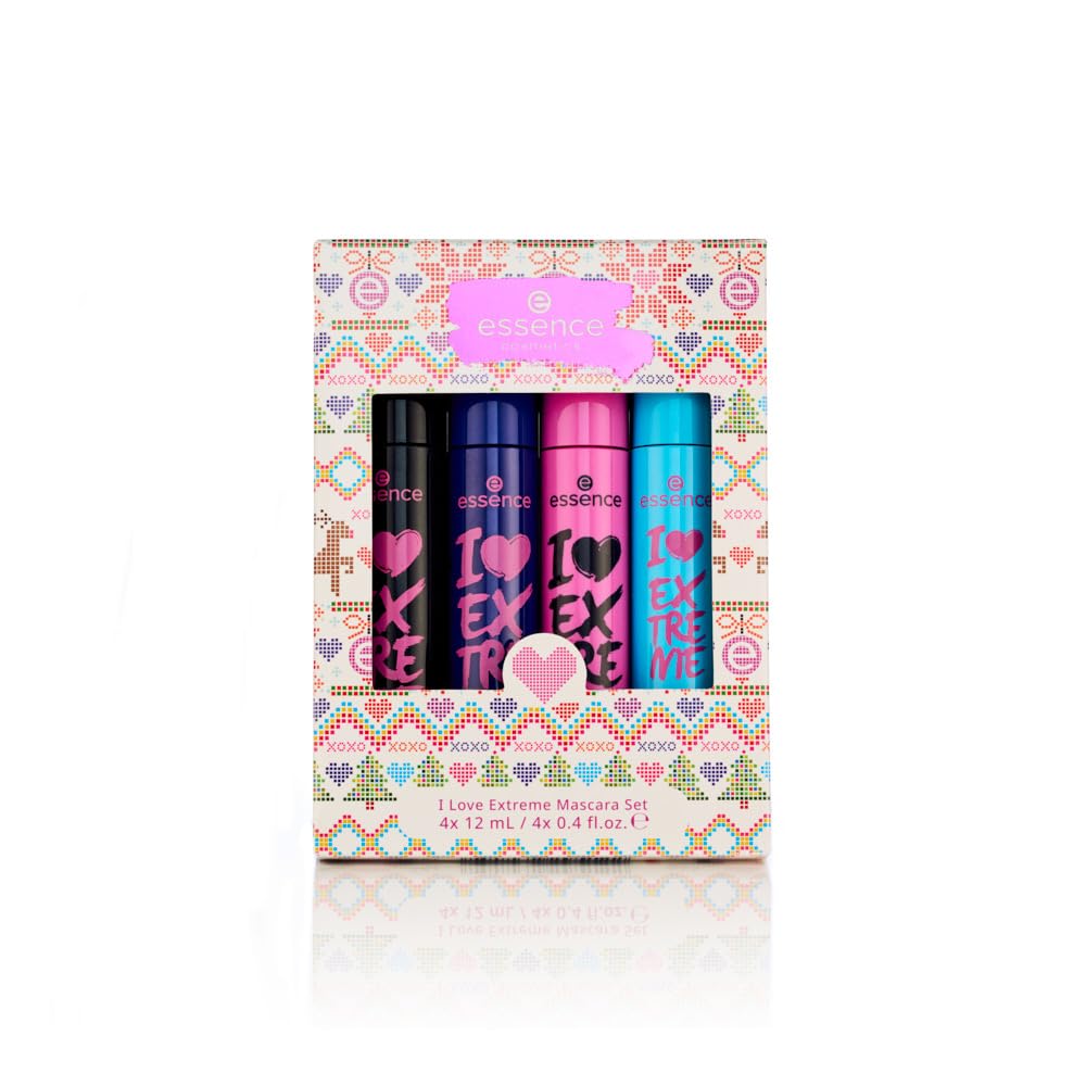 Mascara Set Essence I Love Extreme 4 Máscaras Veganas Y Sin Crueldad - Venta Internacional.