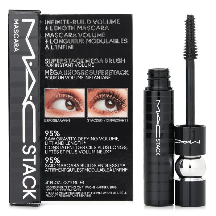 Foto 3 | Máscara Mac Stack Black Con Volumen Y Duración De 24 Horas - Venta Internacional.