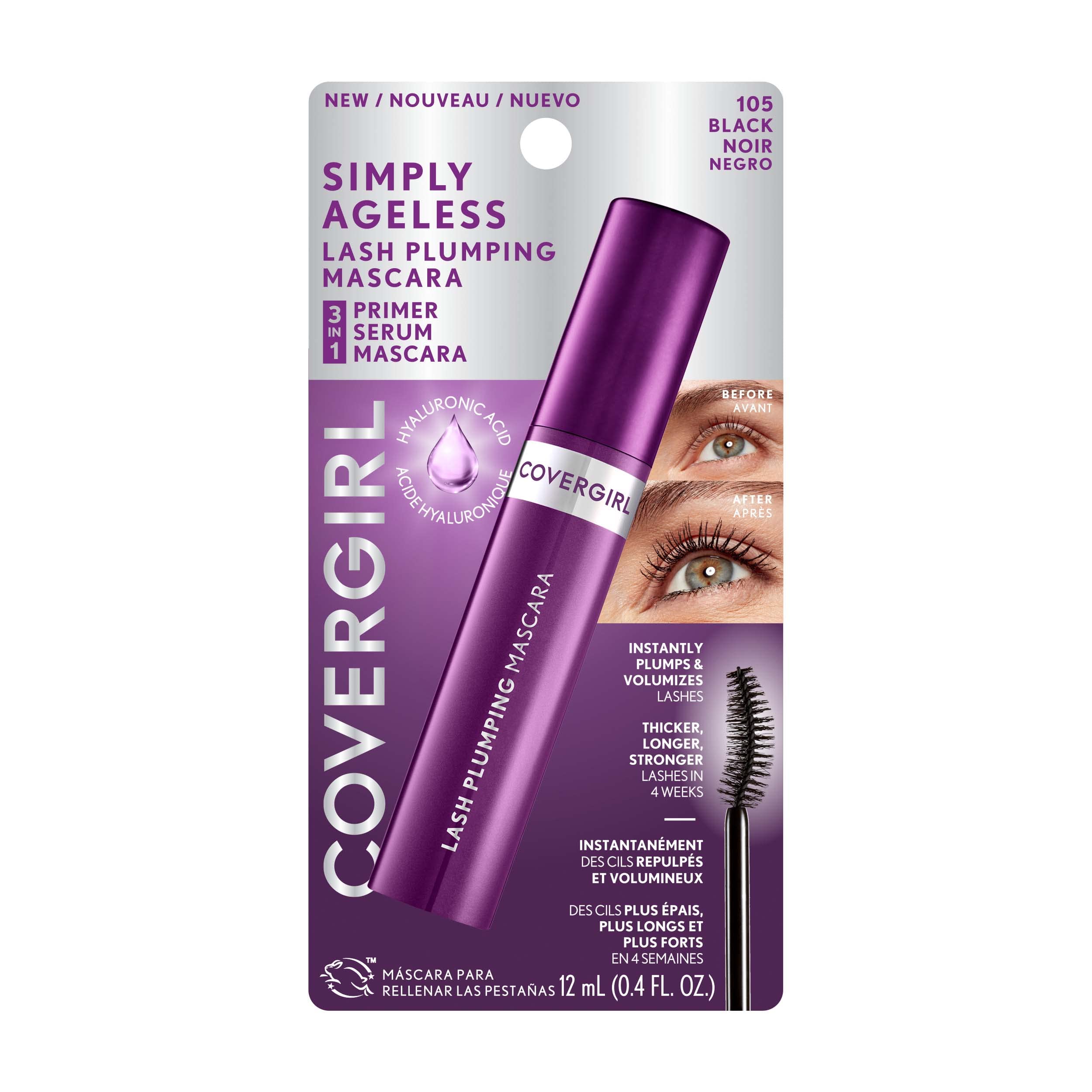 Foto 4 pulgar | Máscara Covergirl Simply Ageless Lash Pluping Black - Venta Internacional.