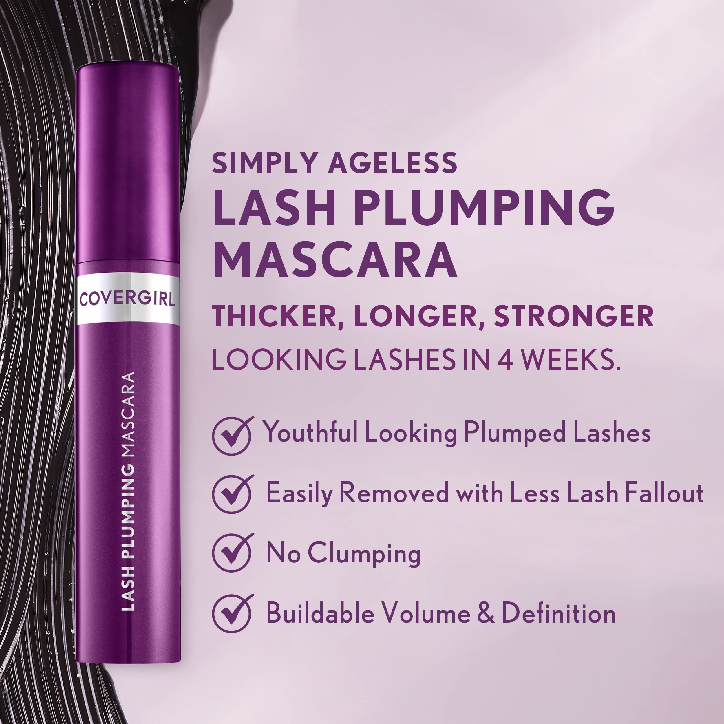 Foto 6 pulgar | Máscara Covergirl Simply Ageless Lash Pluping Black - Venta Internacional.
