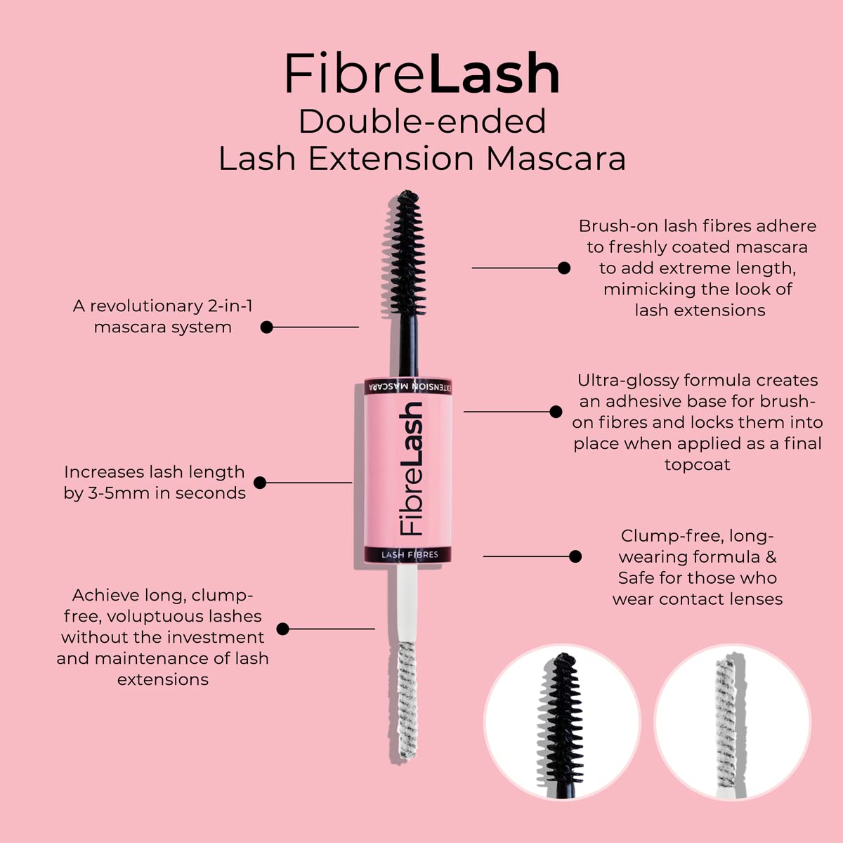 Foto 3 pulgar | Máscara Mcobeauty De Doble Punta, 3 Pasos, Fibrelash, Libre De Crueldad Animal - Venta Internacional.