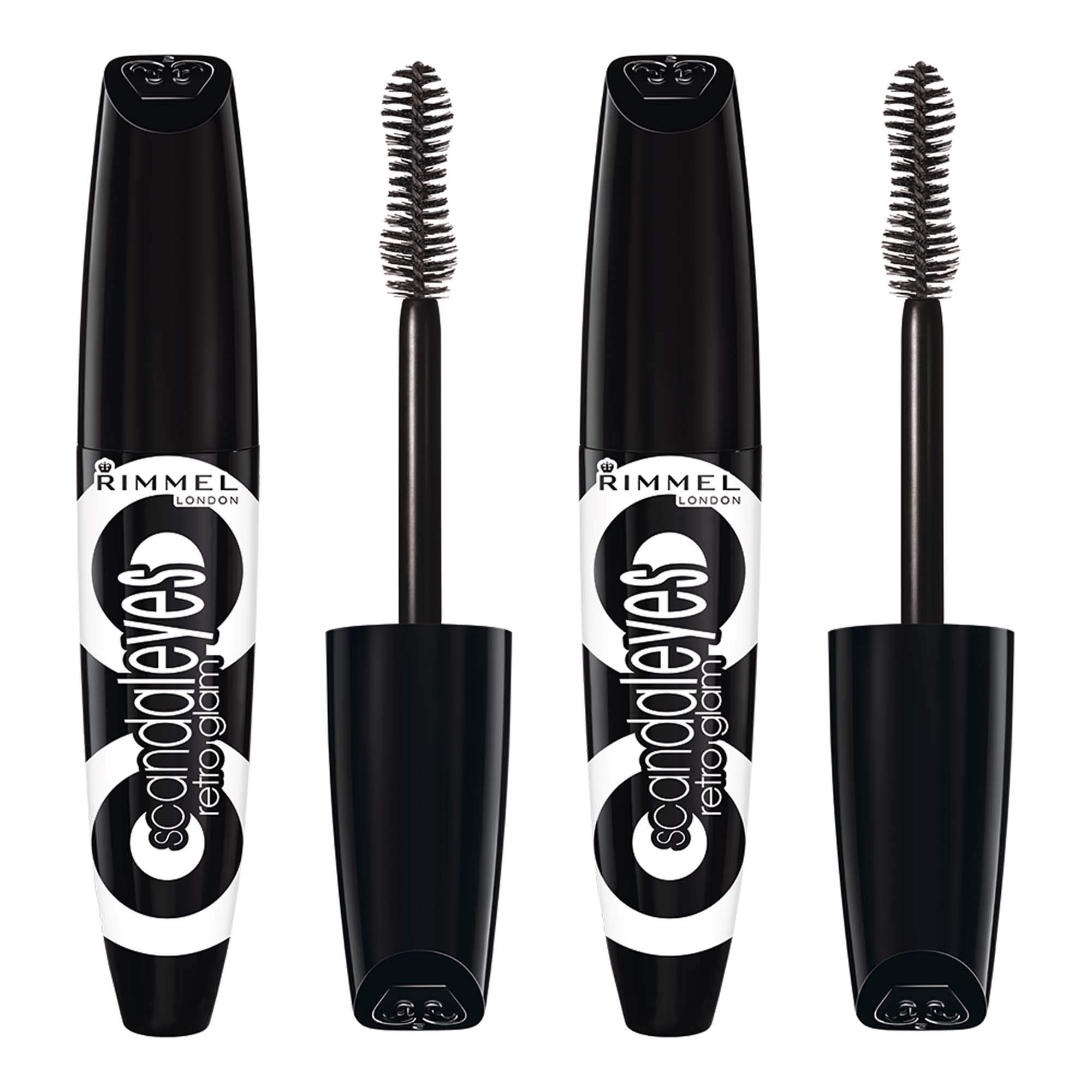 Máscara Rimmel Scandaleyes Retro Glam Redesign Extreme Black - Venta Internacional.