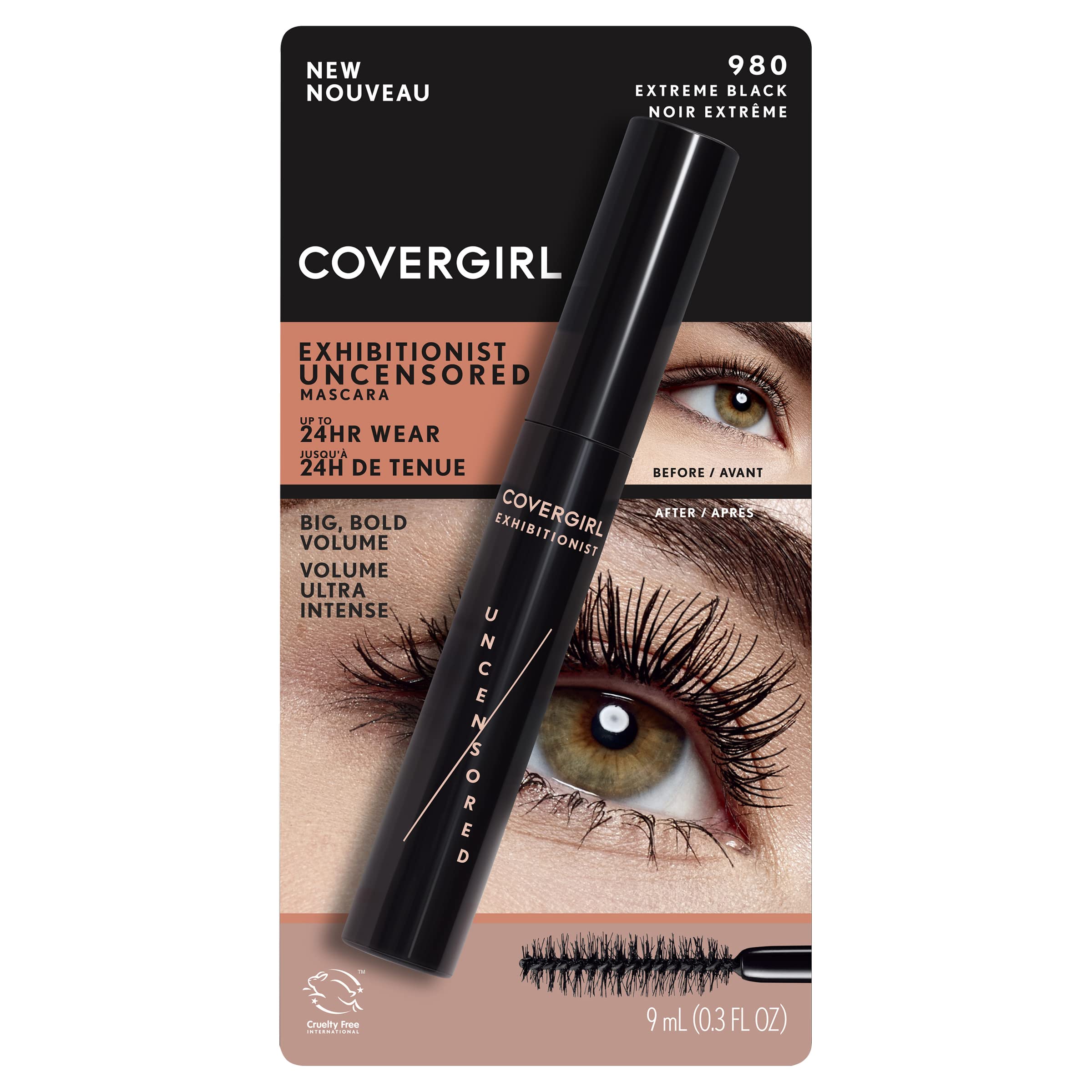 Máscara Covergirl Exhibitionist Uncensored Volume Extreme Black - Venta Internacional.