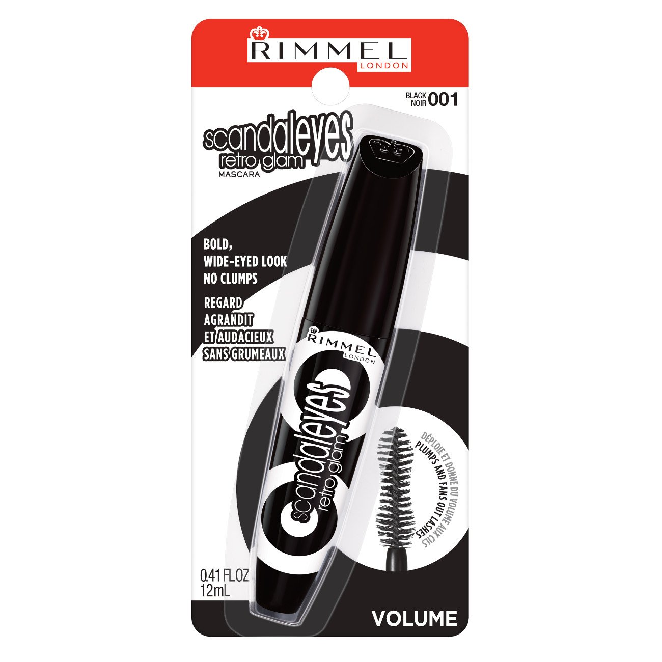 Foto 3 pulgar | Máscara Rimmel London Scandal Eyes Retro Glam Black 001 12 Ml - Venta Internacional.