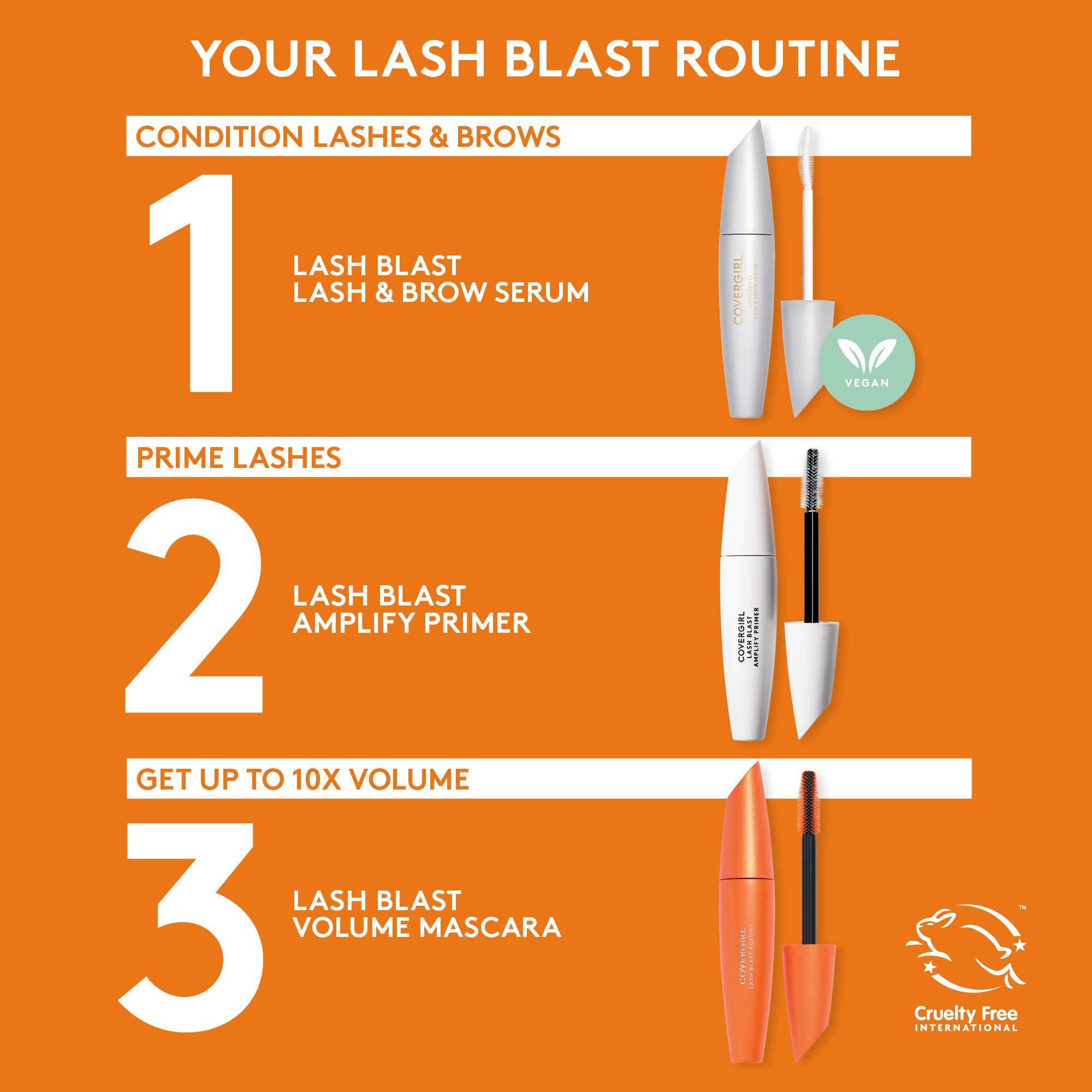 Foto 7 | Máscara Covergirl Lash Blast Volume, Impermeable, Negro Y Marrón - Venta Internacional.