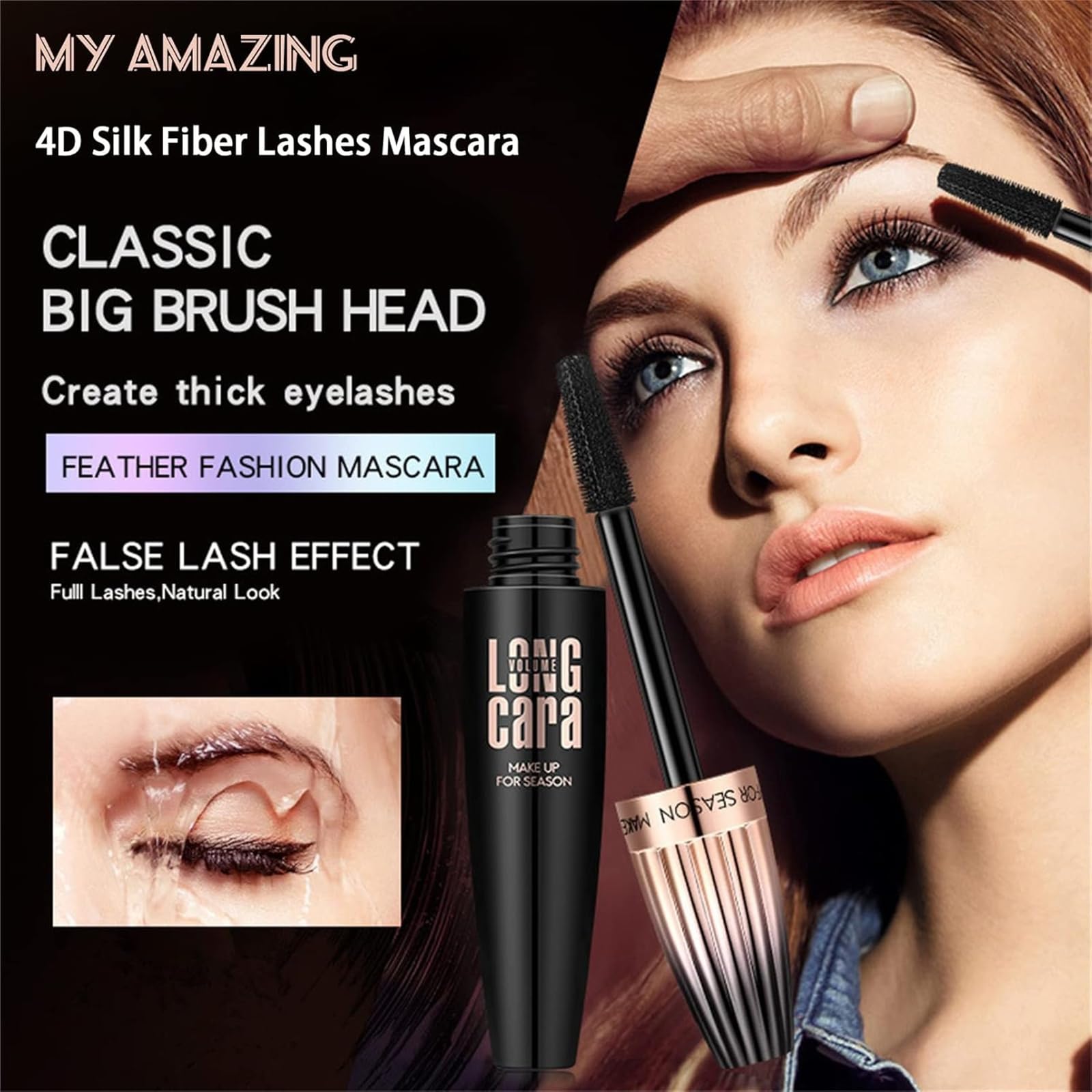 Foto 3 pulgar | Máscara My Amazing Lashes Waterproof Volume Black, Paquete De 2 - Venta Internacional.